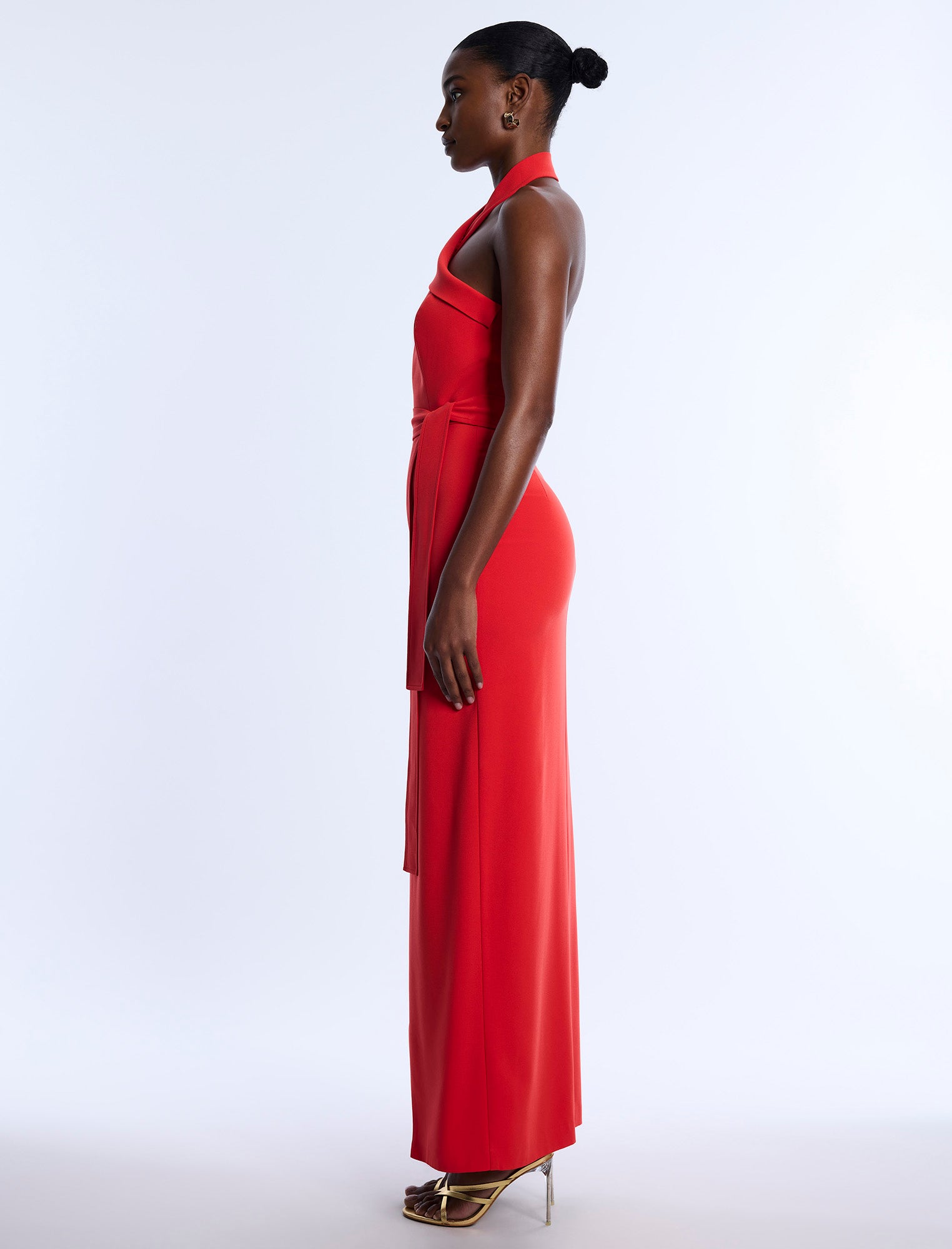 Tailored Collar Halter Dress BCBGMAXAZRIA Tailored Collar Halter Dress BCBGMAXAZRIA