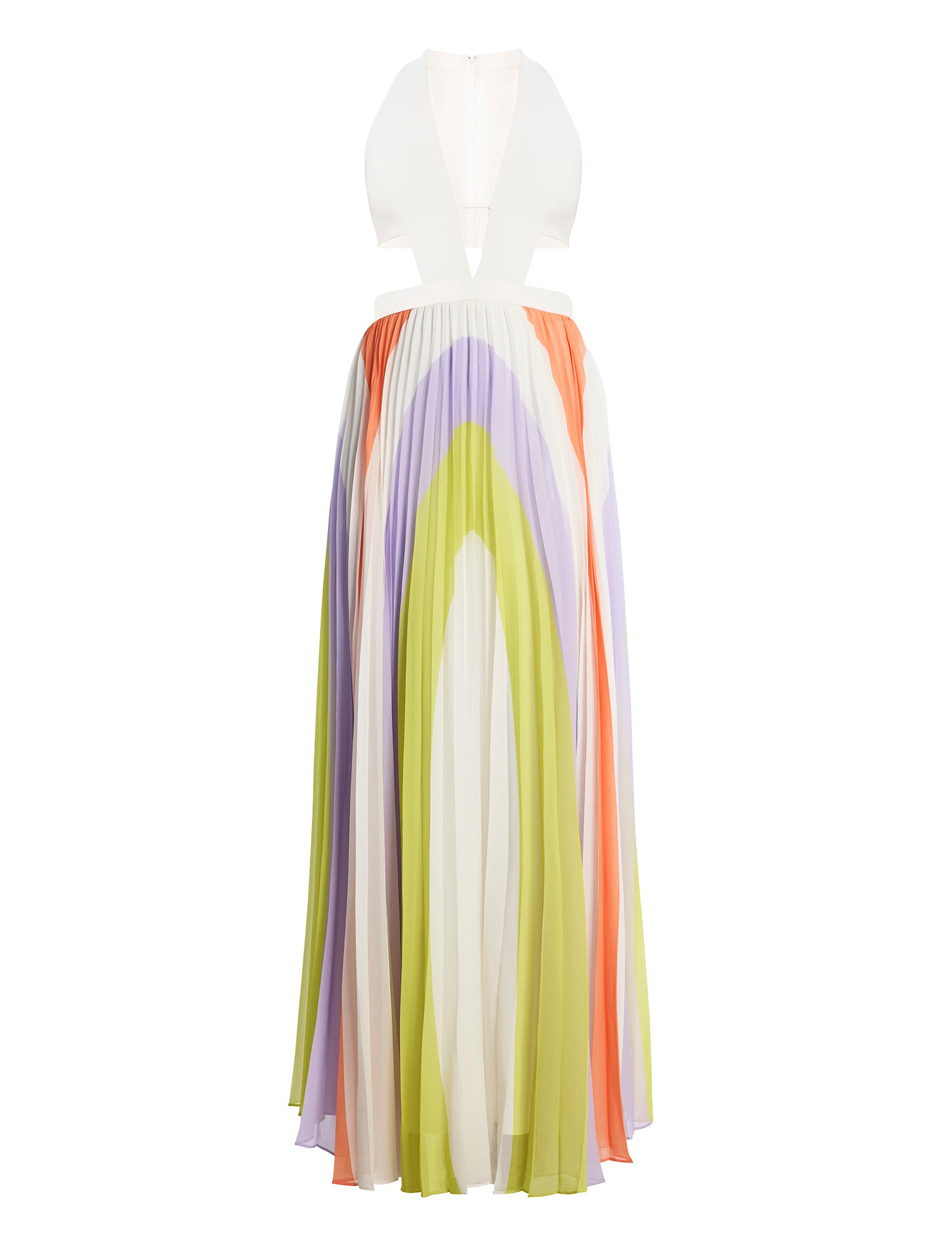 Printed Pleated Cutout Dress BCBGMAXAZRIA Printed Pleated Cutout Dress BCBGMAXAZRIA
