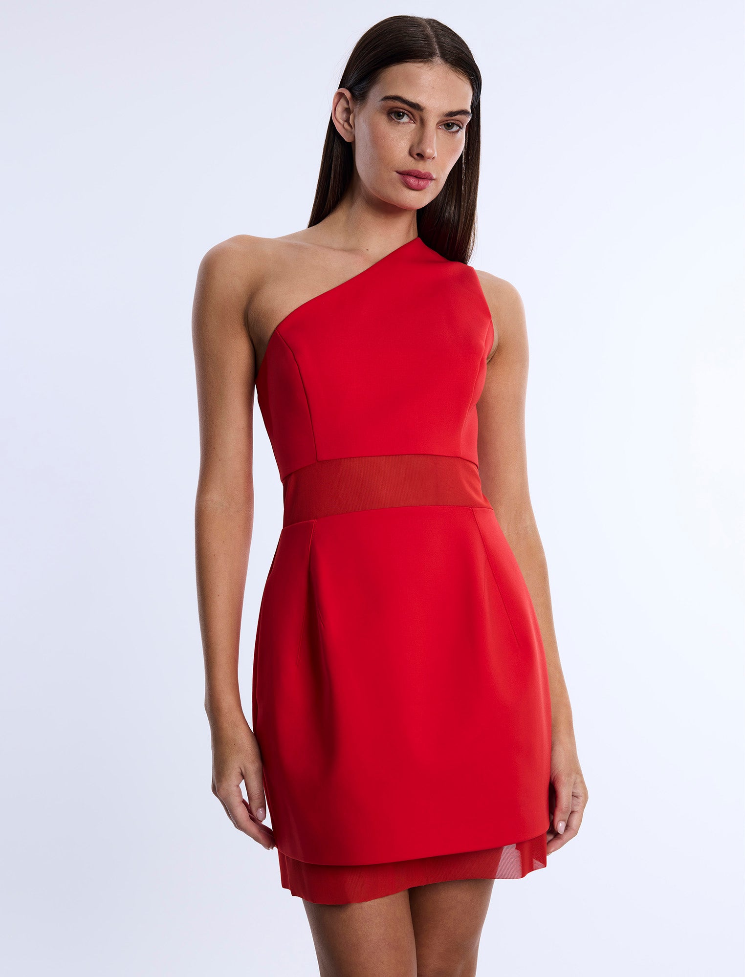 One Shoulder Mini Dress BCBGMAXAZRIA One Shoulder Mini Dress BCBGMAXAZRIA