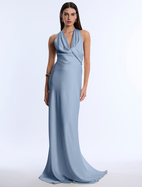 bcbg blue halter dress Cowl Neck Gown 1920s Gatsby Sequin Dress: Womens BCBGMAXAZRIA Knit Demi feed-cl2-fullpriceuk Size:S_14-16