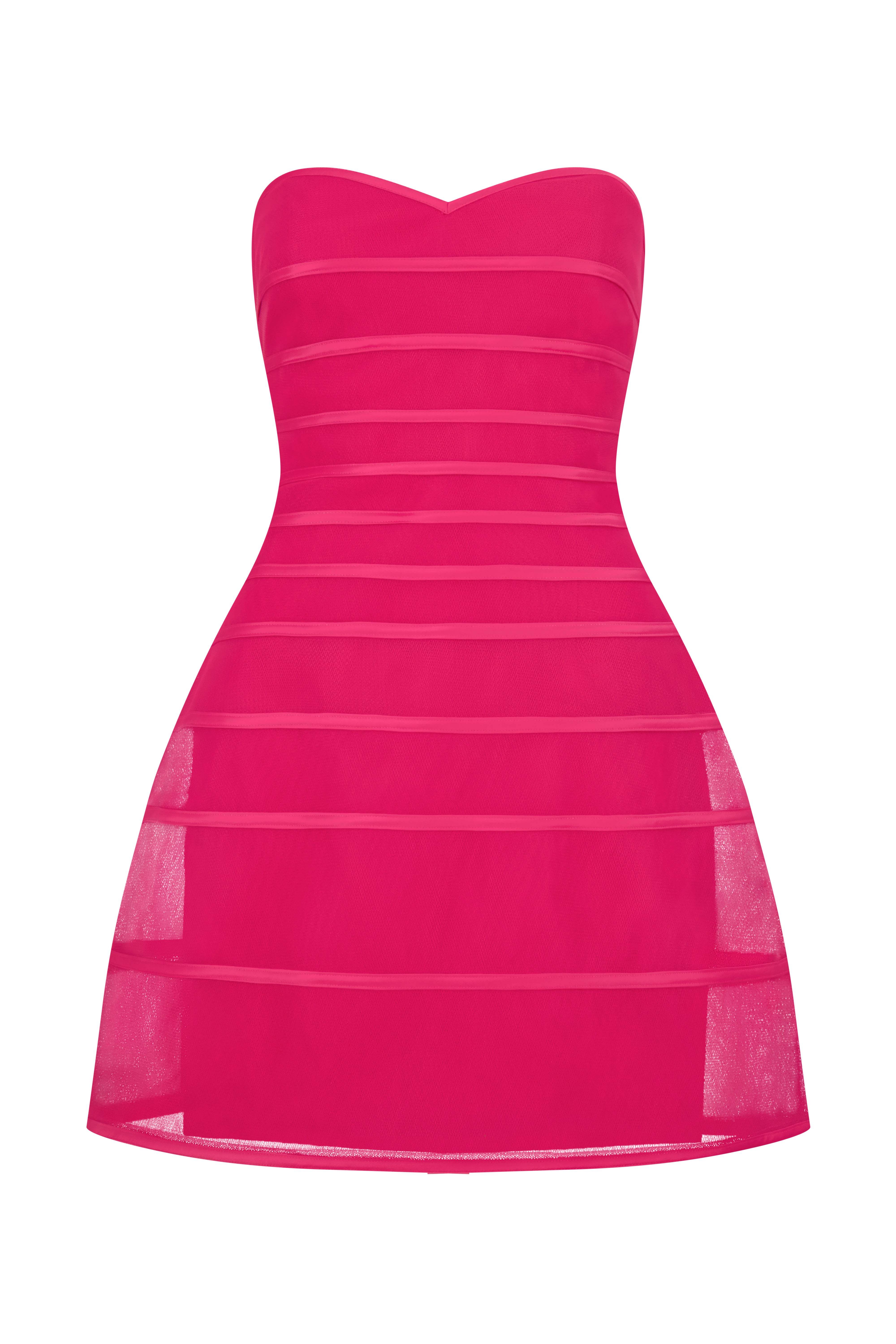 Sheer Volume Strapless Dress – BCBGMAXAZRIA