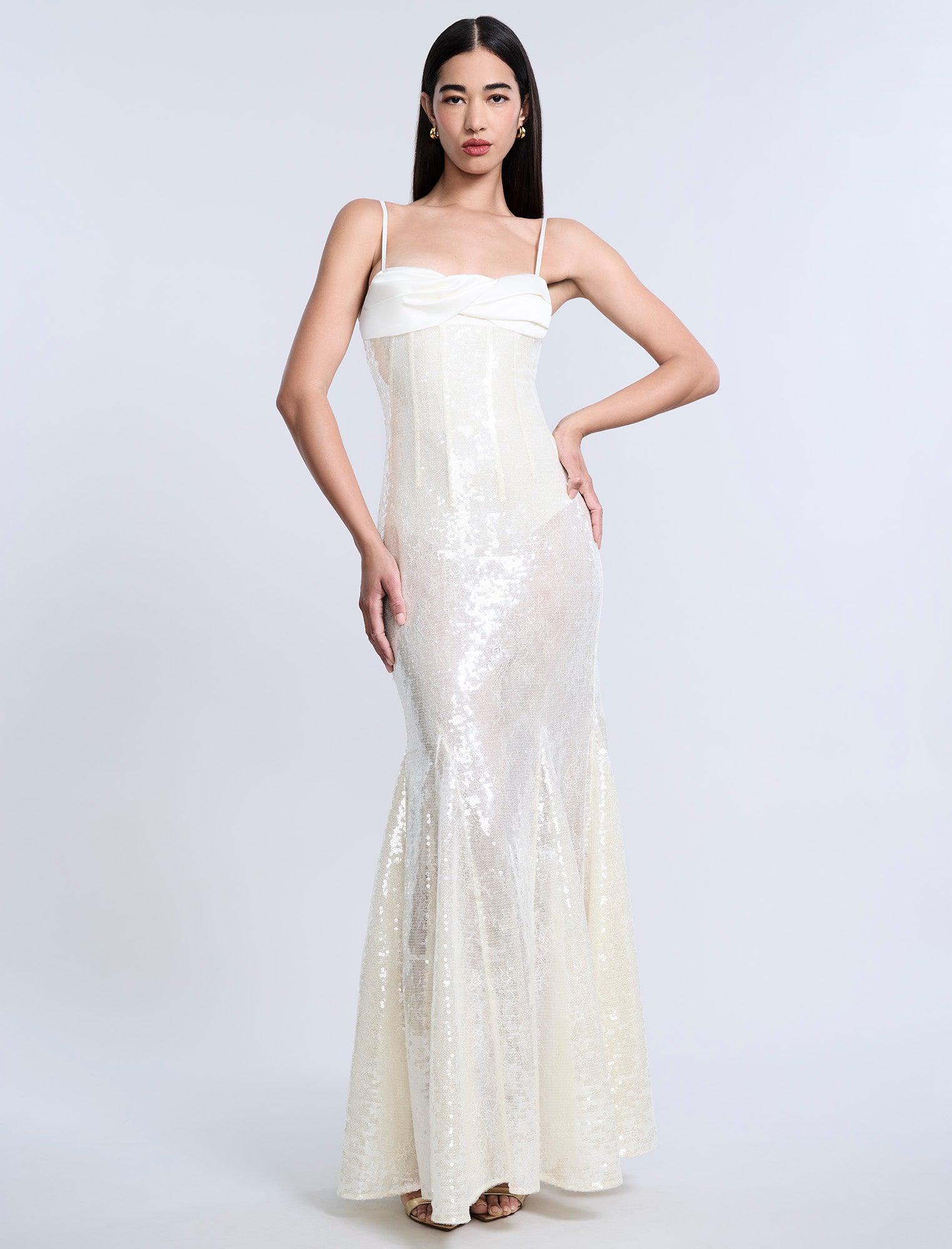 Sequin Lace Gusset Gown BCBGMAXAZRIA Sequin Lace Gusset Gown BCBGMAXAZRIA
