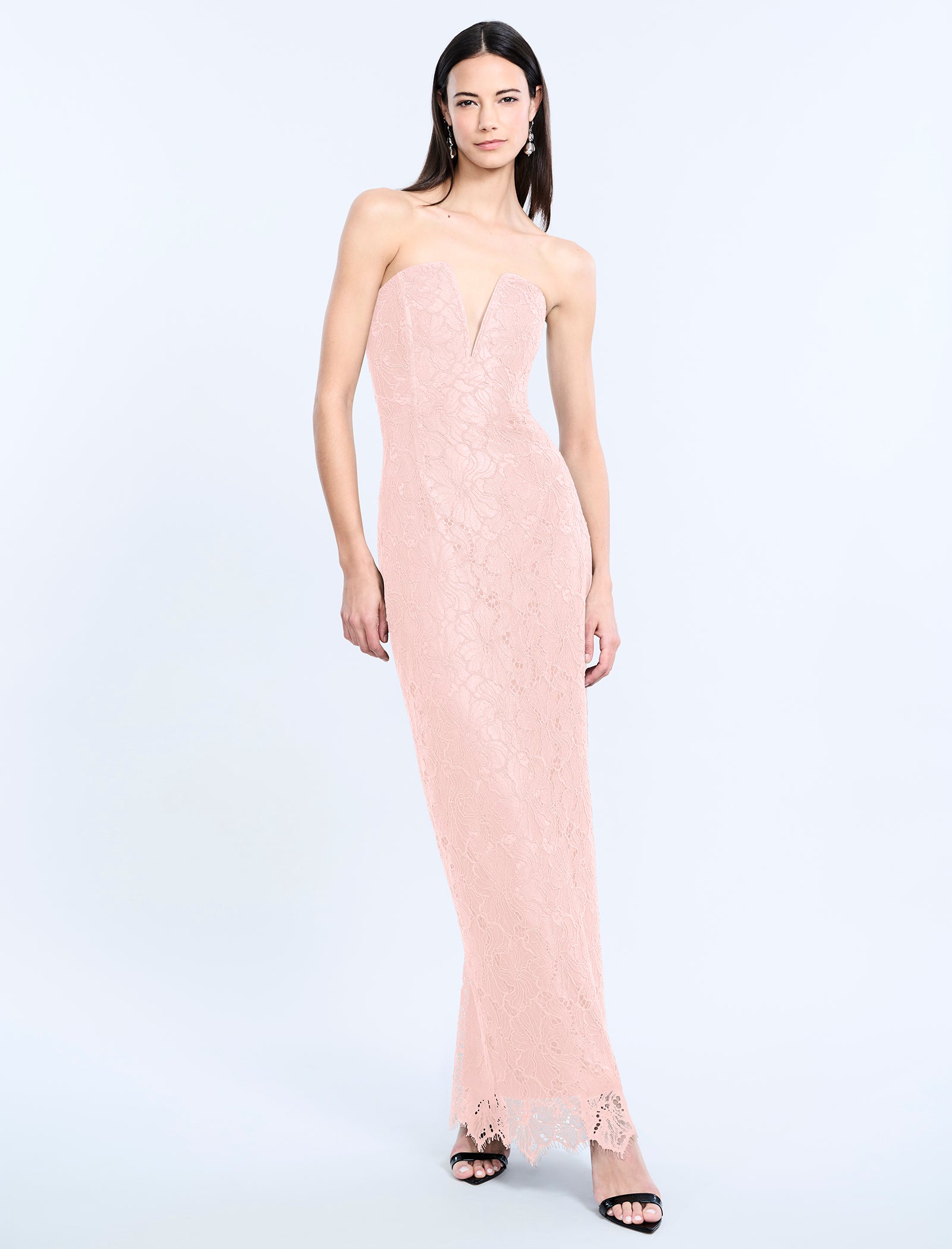 bcbg peach lace dress Bcbg pink silk flowy halter midi dress