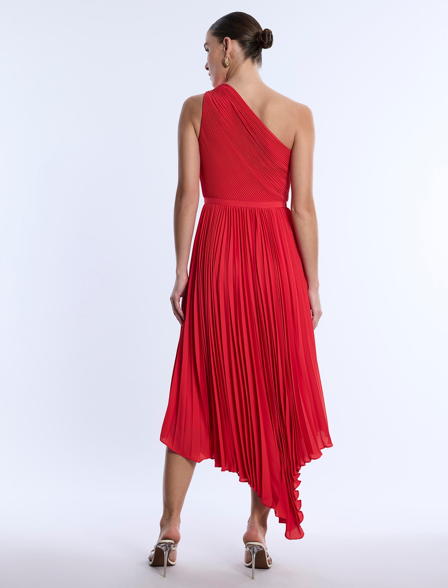 One Shoulder Pleated Dress Poppy / 4 One Shoulder Pleated Dress Poppy / 4