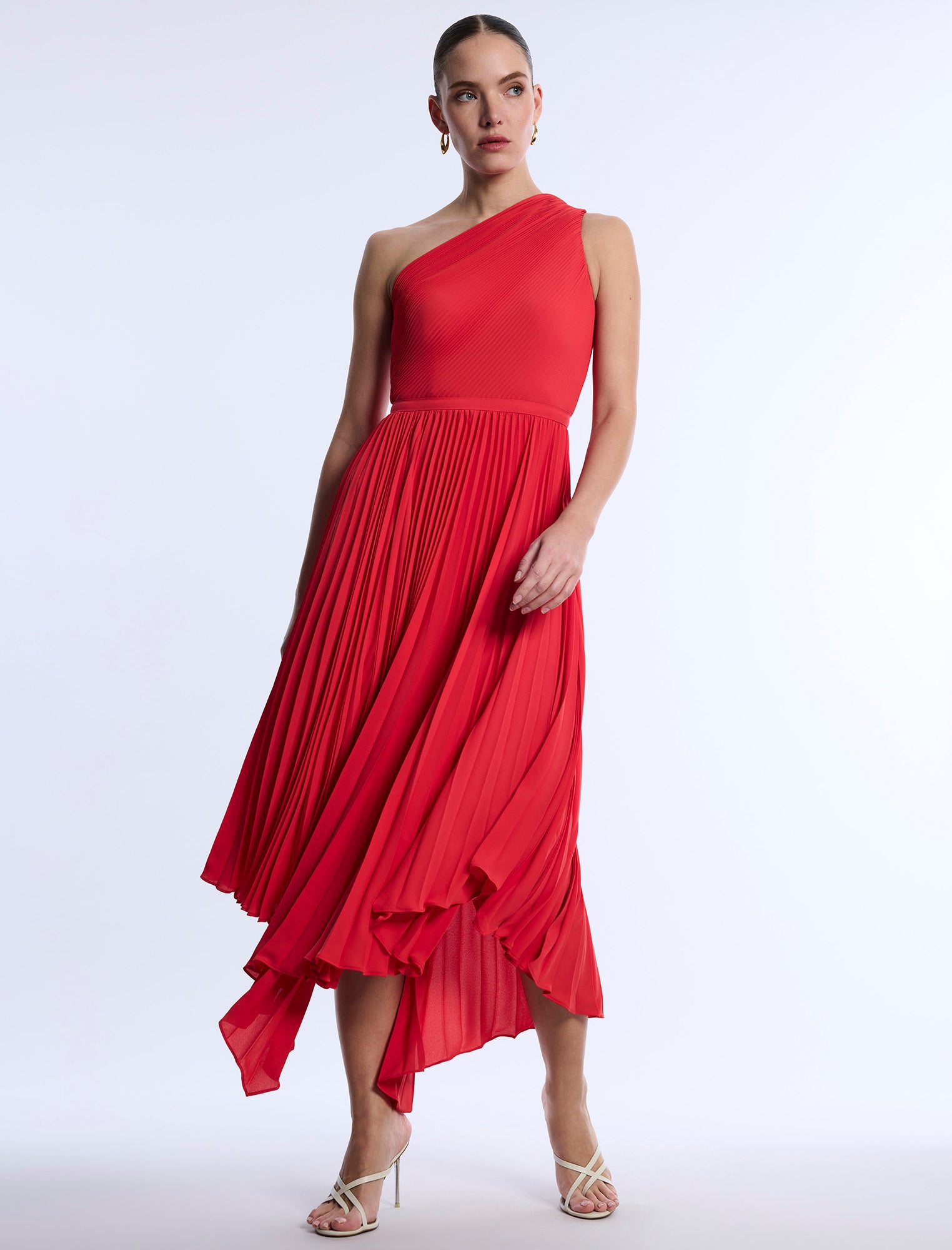 One Shoulder Pleated Dress BCBGMAXAZRIA One Shoulder Pleated Dress BCBGMAXAZRIA