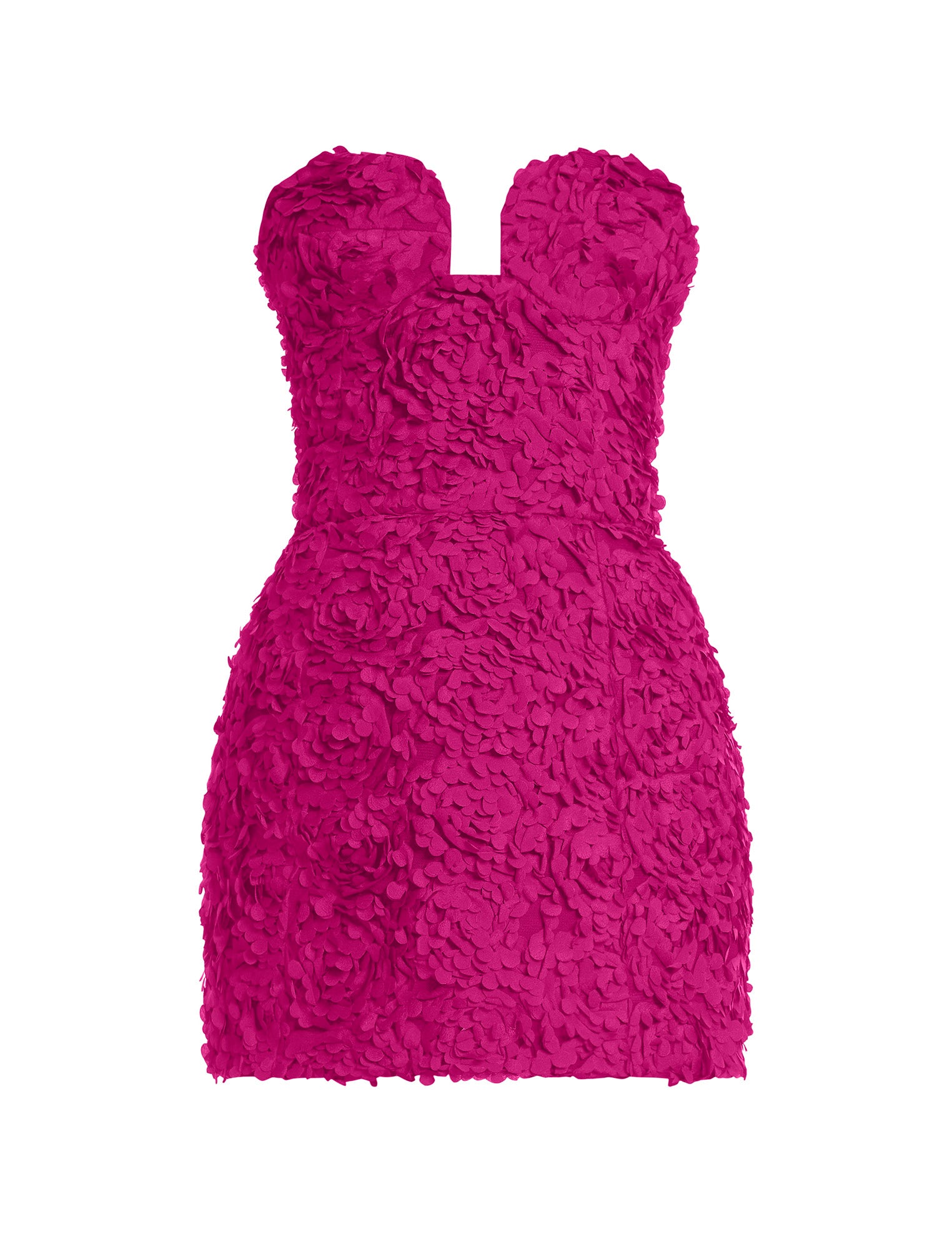 Strapless 3D Floral Dress BCBGMAXAZRIA Strapless 3D Floral Dress BCBGMAXAZRIA