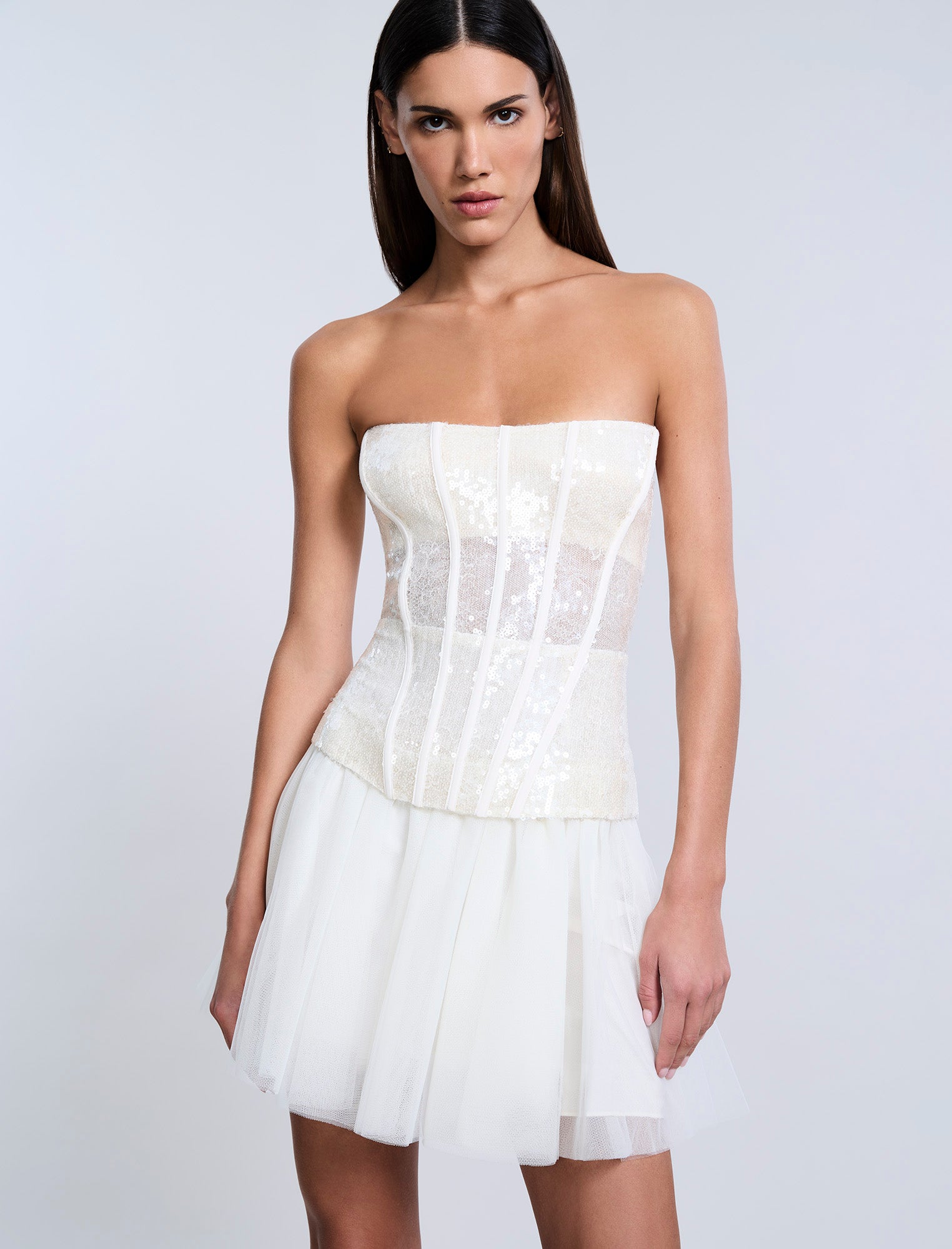 Sequin Lace Peplum Tulle Dress BCBGMAXAZRIA Sequin Lace Peplum Tulle Dress BCBGMAXAZRIA