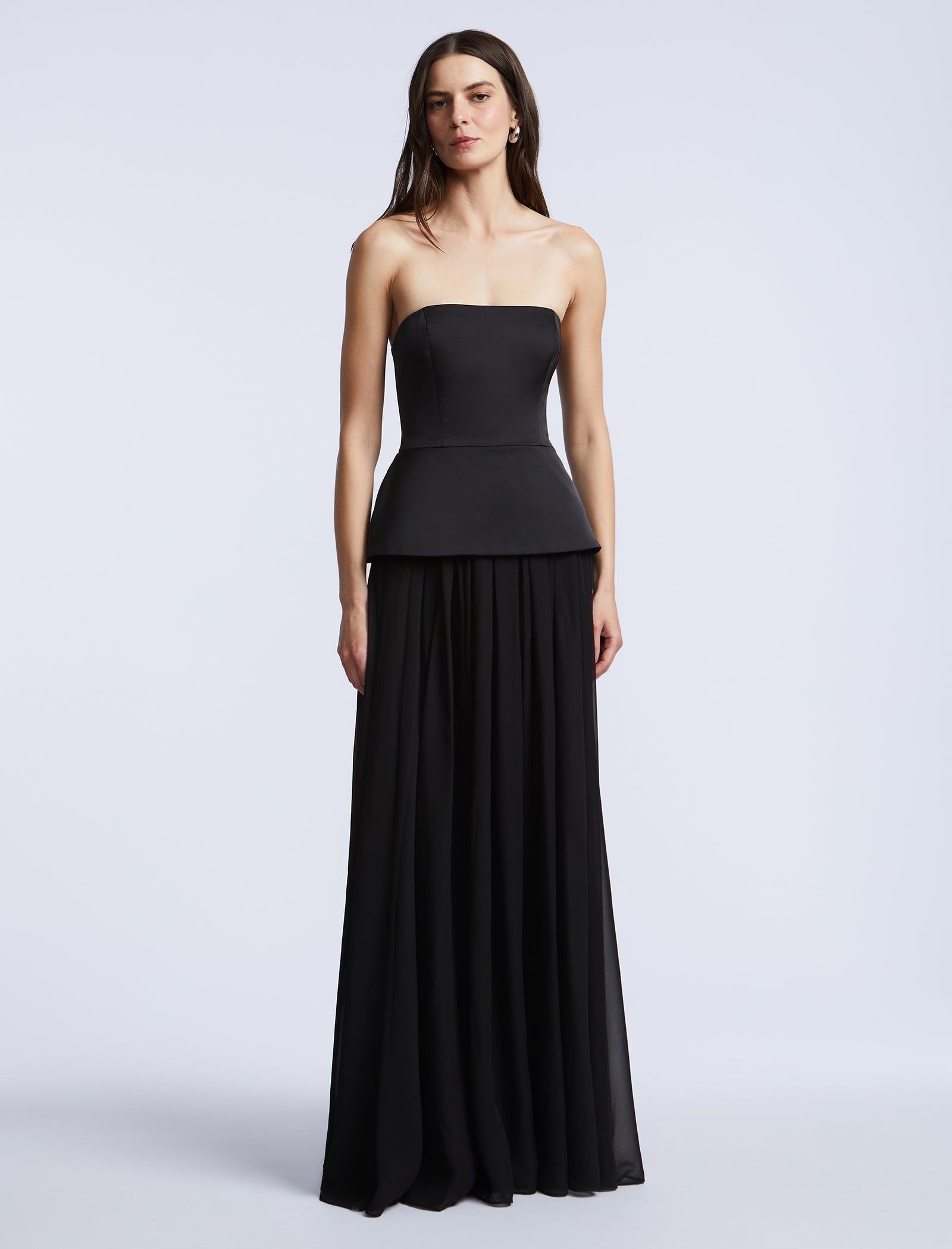 Strapless Peplum Gown