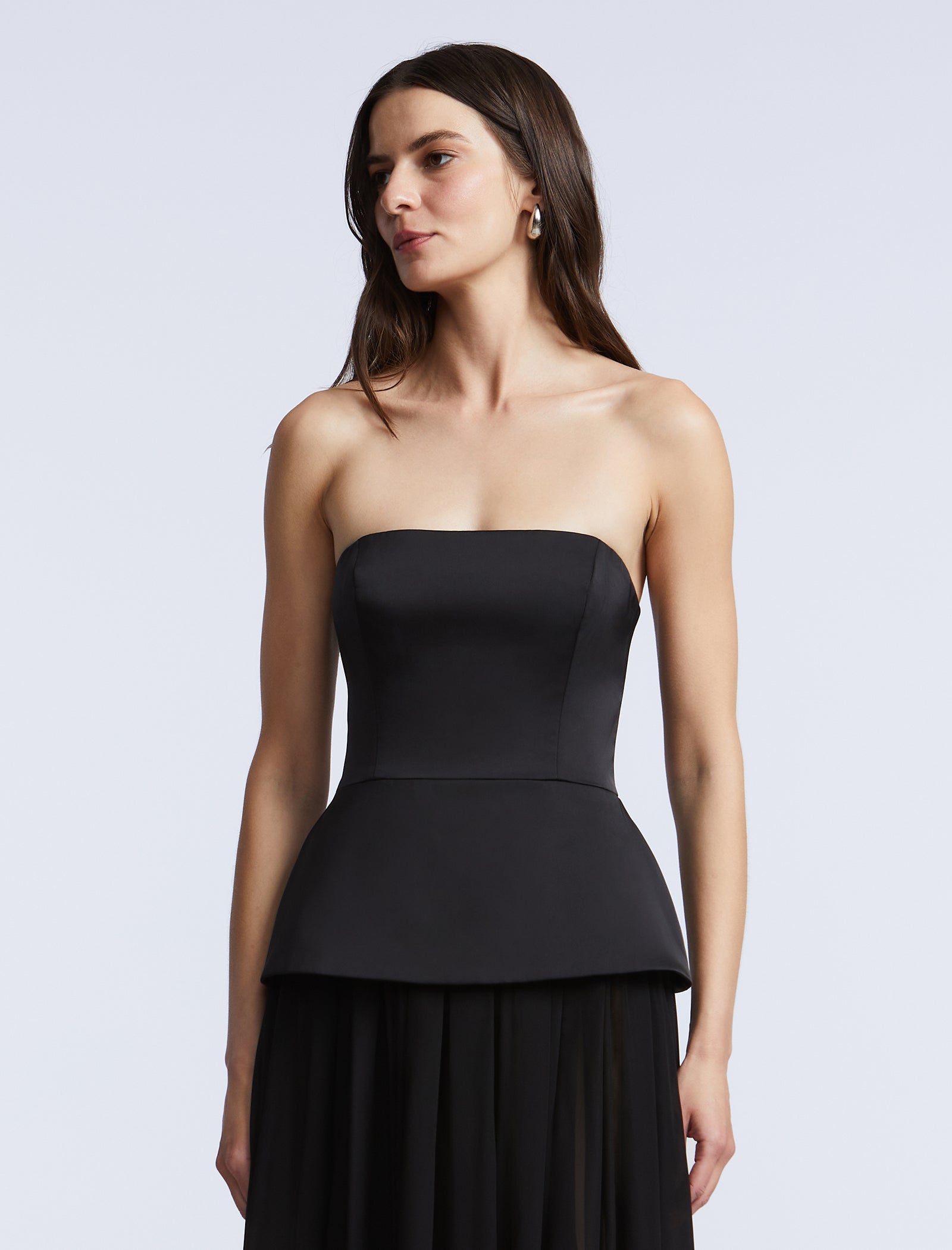 Strapless Peplum Gown BCBGMAXAZRIA Strapless Peplum Gown BCBGMAXAZRIA