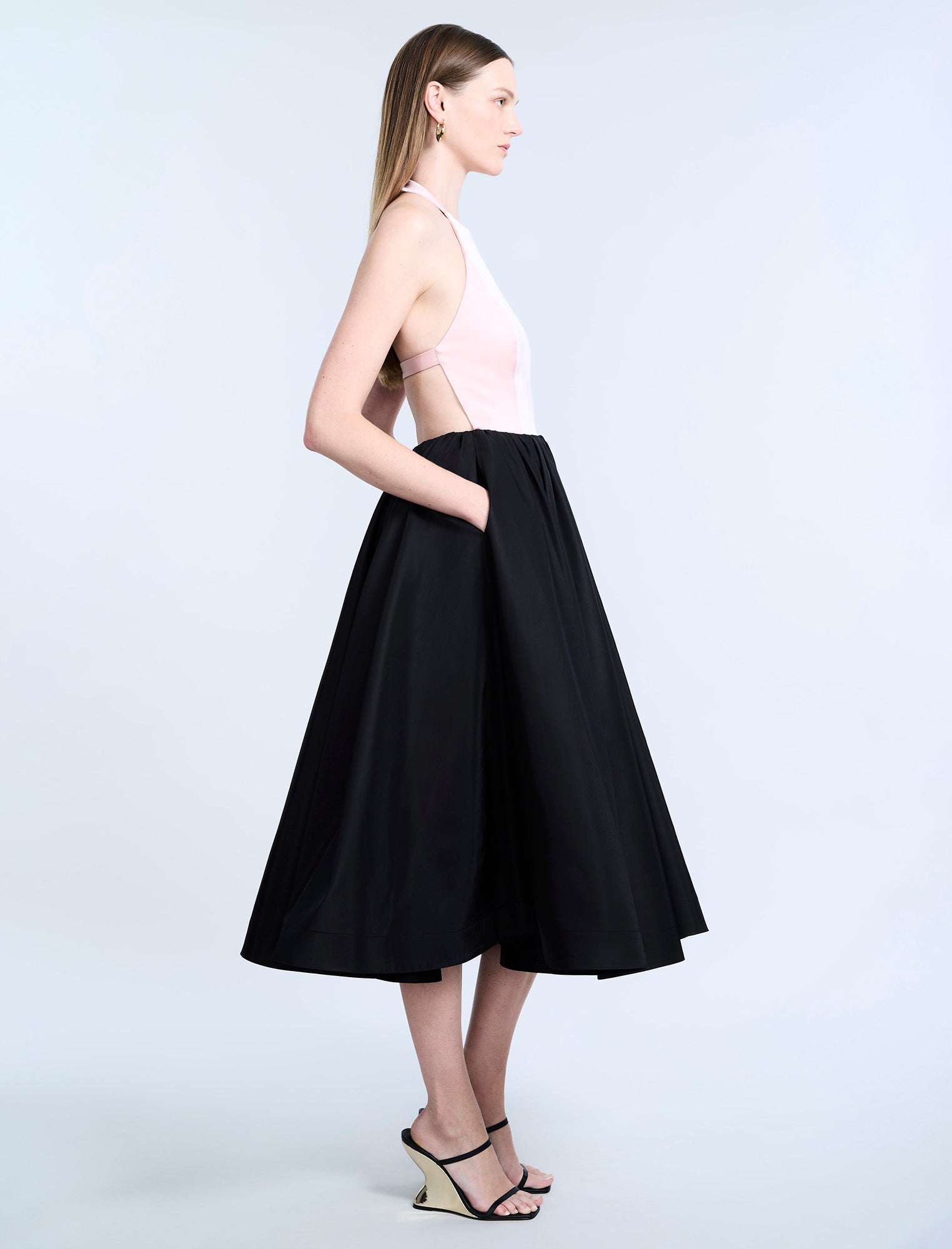 Halter Tea Length Dress BCBGMAXAZRIA Halter Tea Length Dress BCBGMAXAZRIA