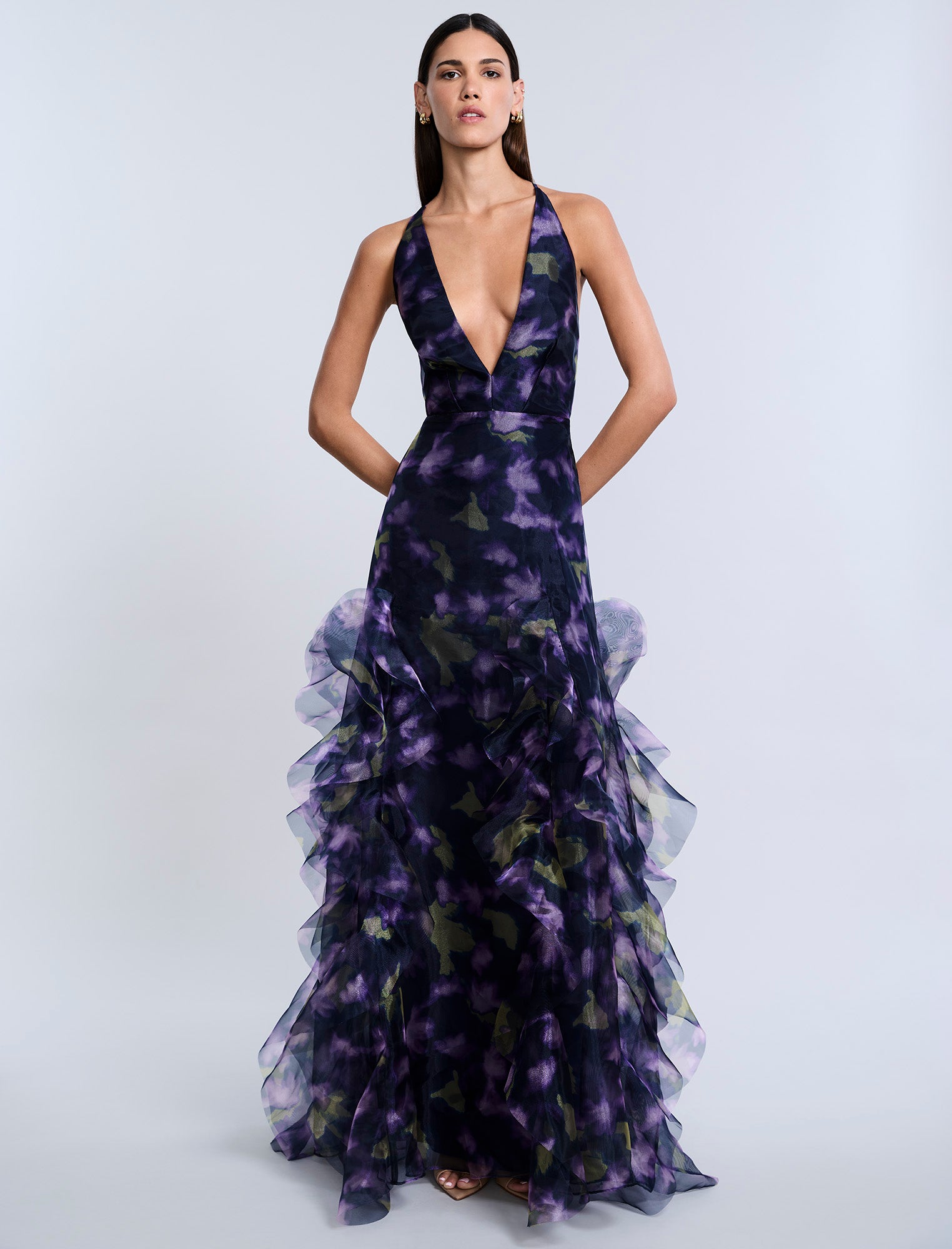 Printed Organza Gown Printed Organza Gown