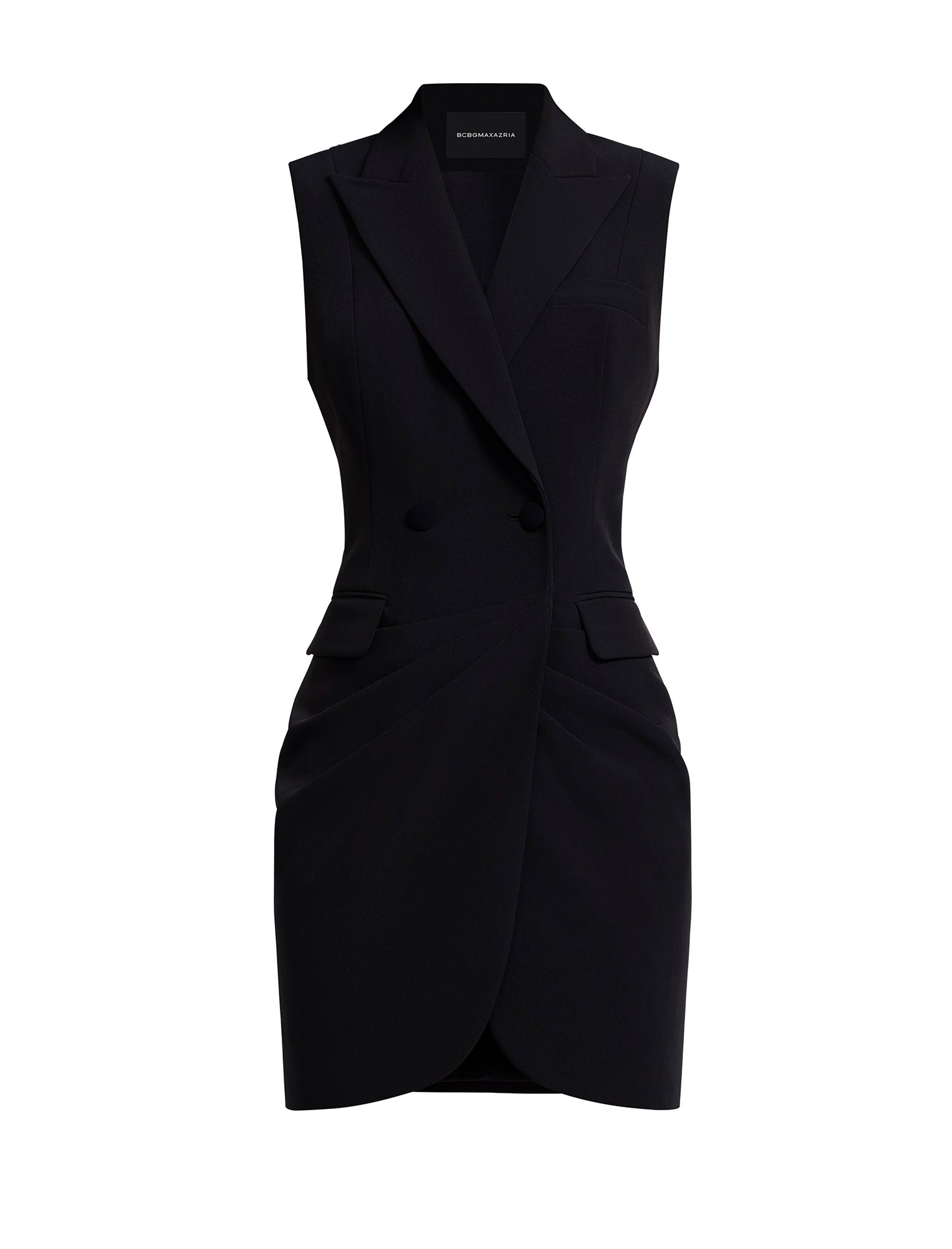 Sleeveless Draped Blazer Dress Sleeveless Draped Blazer Dress