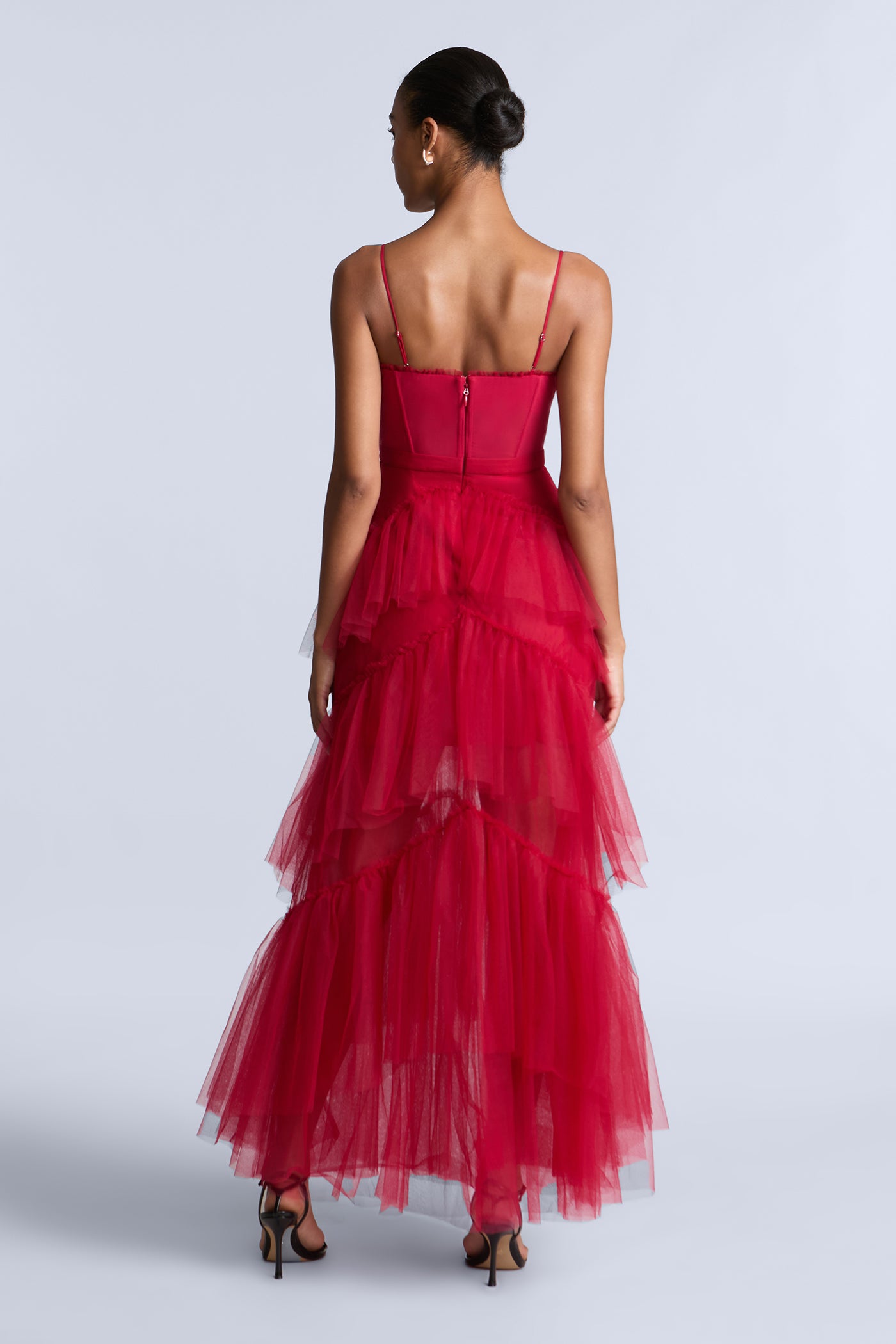 Oly Tiered Ruffle Tulle Evening BCBGMAXAZRIA Oly Tiered Ruffle Tulle Evening BCBGMAXAZRIA