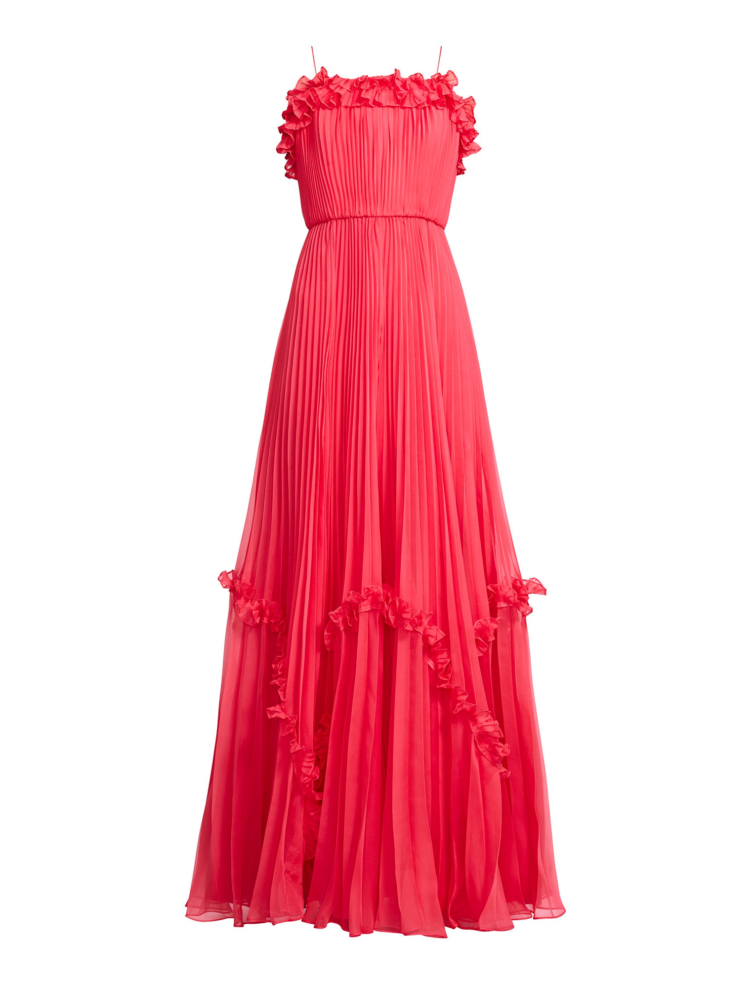 Shirring Ruffle Gown BCBGMAXAZRIA Shirring Ruffle Gown BCBGMAXAZRIA