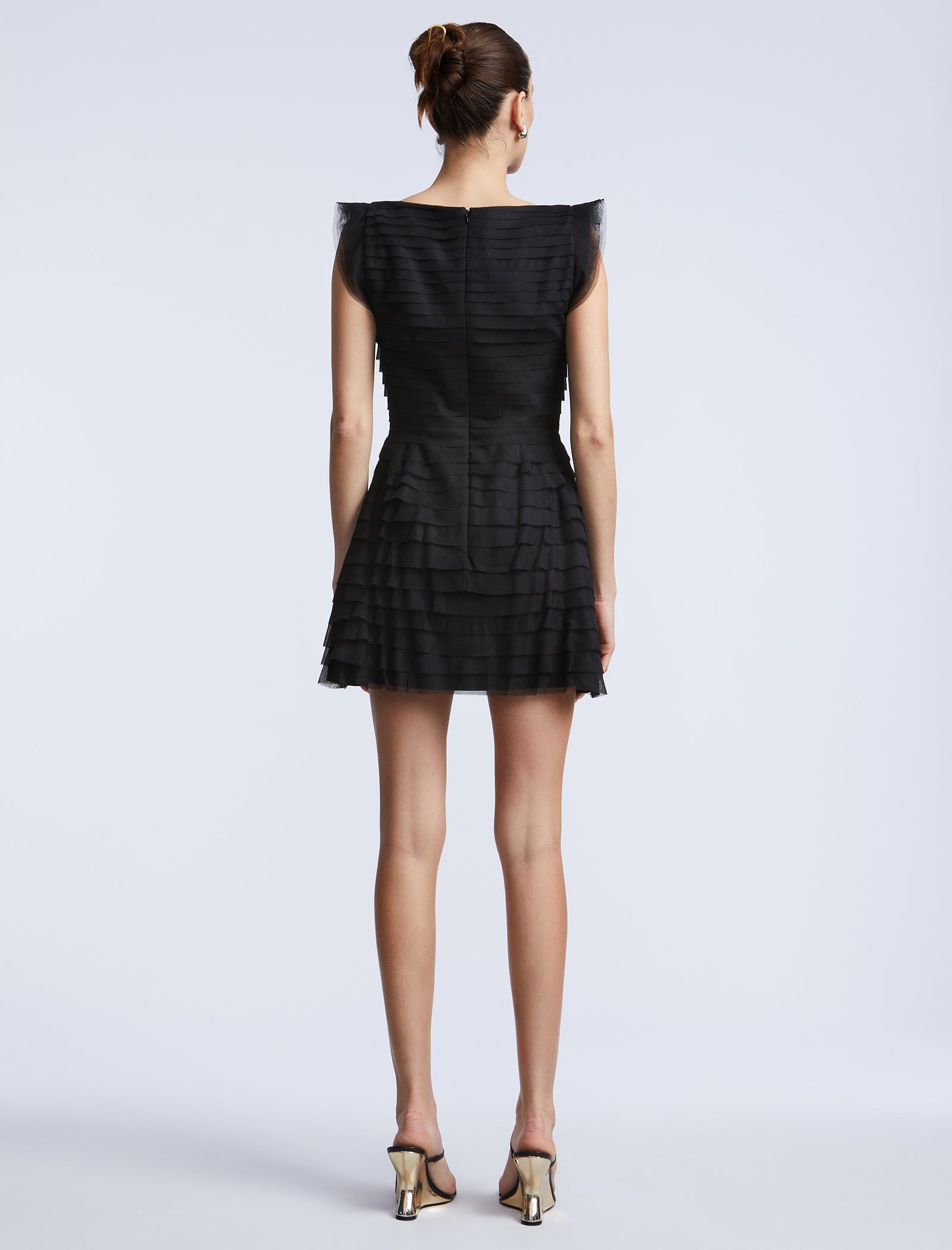 Tulle Tiered Mini Dress BCBGMAXAZRIA Tulle Tiered Mini Dress BCBGMAXAZRIA