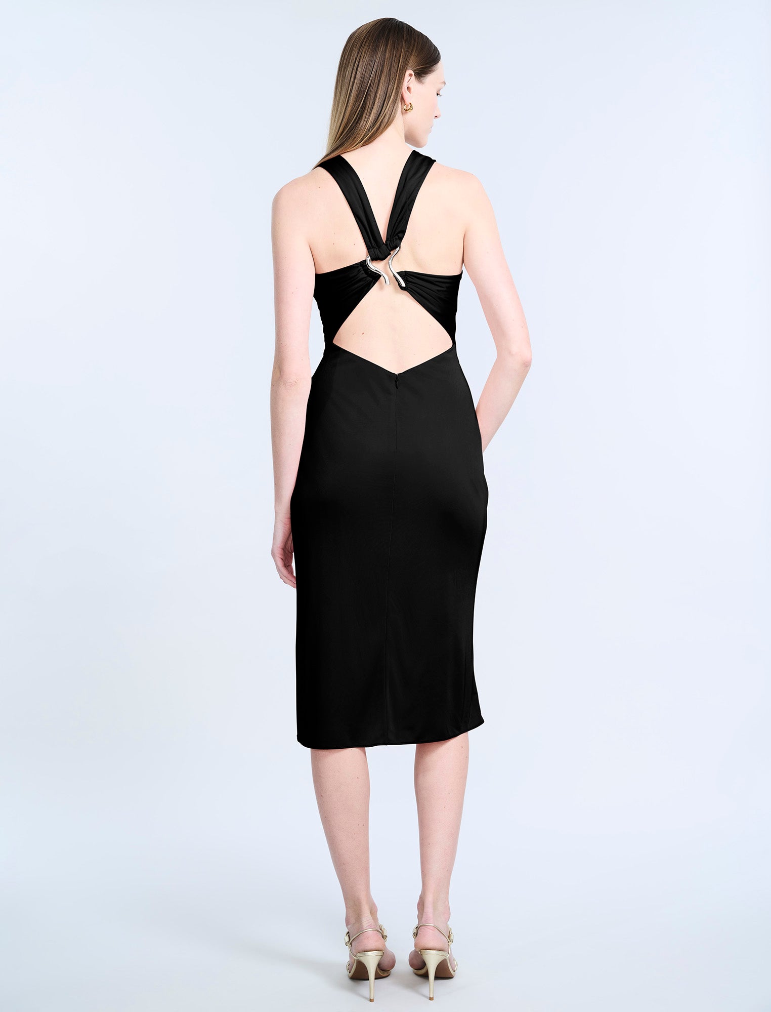 Hardware Ruched Midi Dress BCBGMAXAZRIA Hardware Ruched Midi Dress BCBGMAXAZRIA