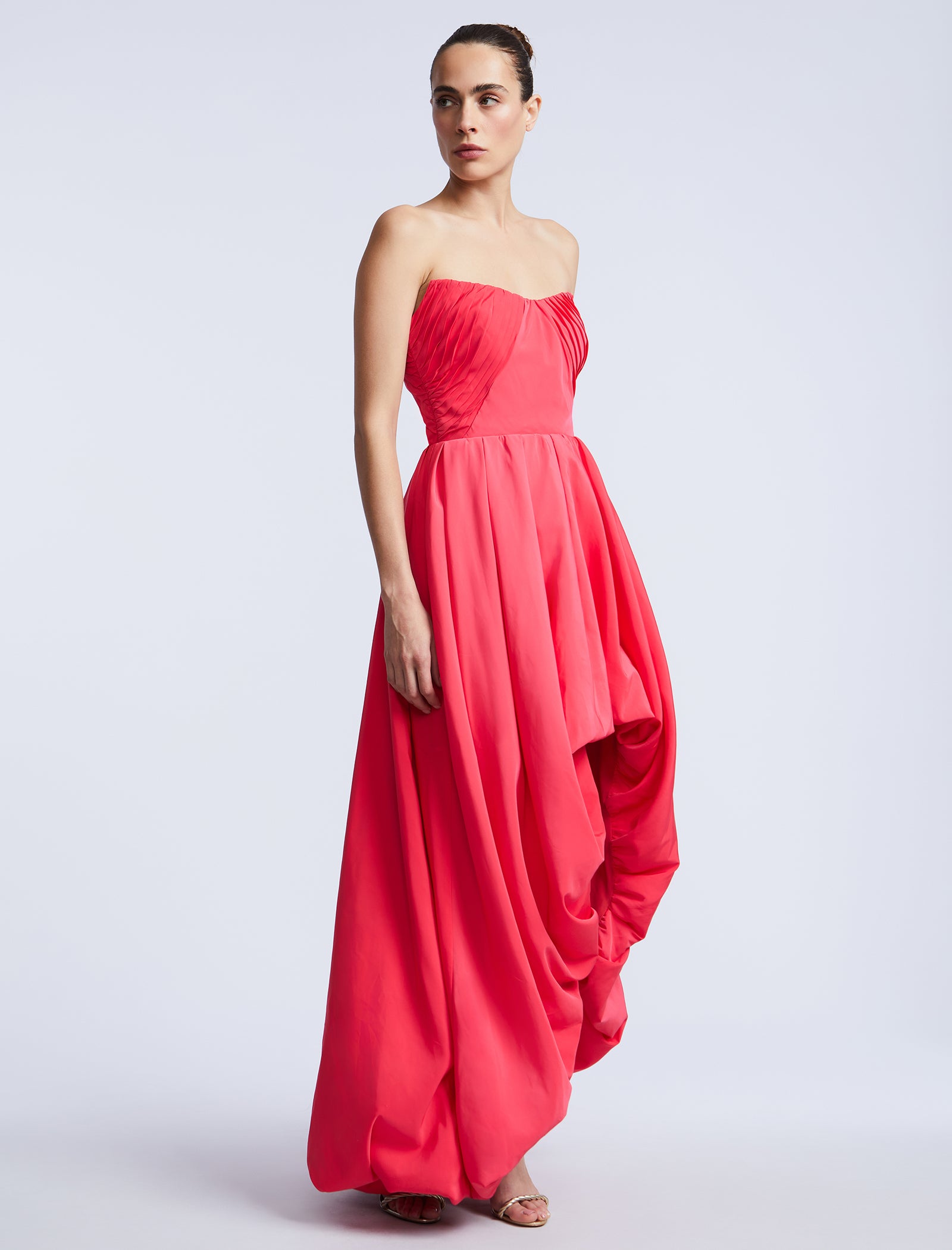 bcbg hot pink dress Strapless 3D Floral Dress Hot Pink / 4