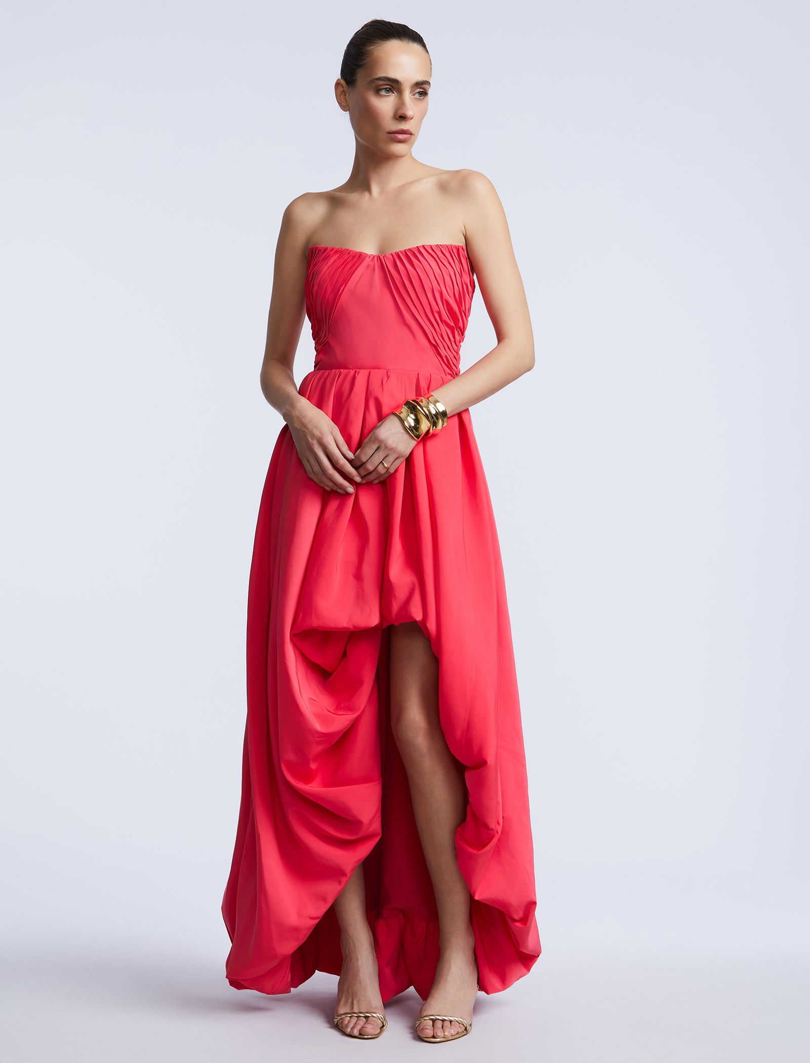 bcbg red dress long Bcbg Women's Mock Neck Maxi Dress - Toscana Clay