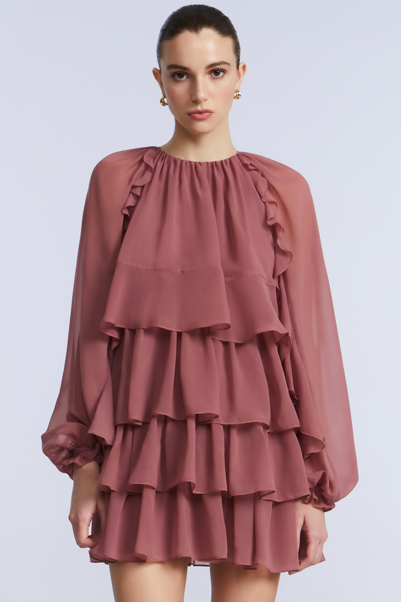 bcbg pink chiffon dress BCBGMAXAZRIA Corset Tulle Gown in Pink Tint in Pink Rose