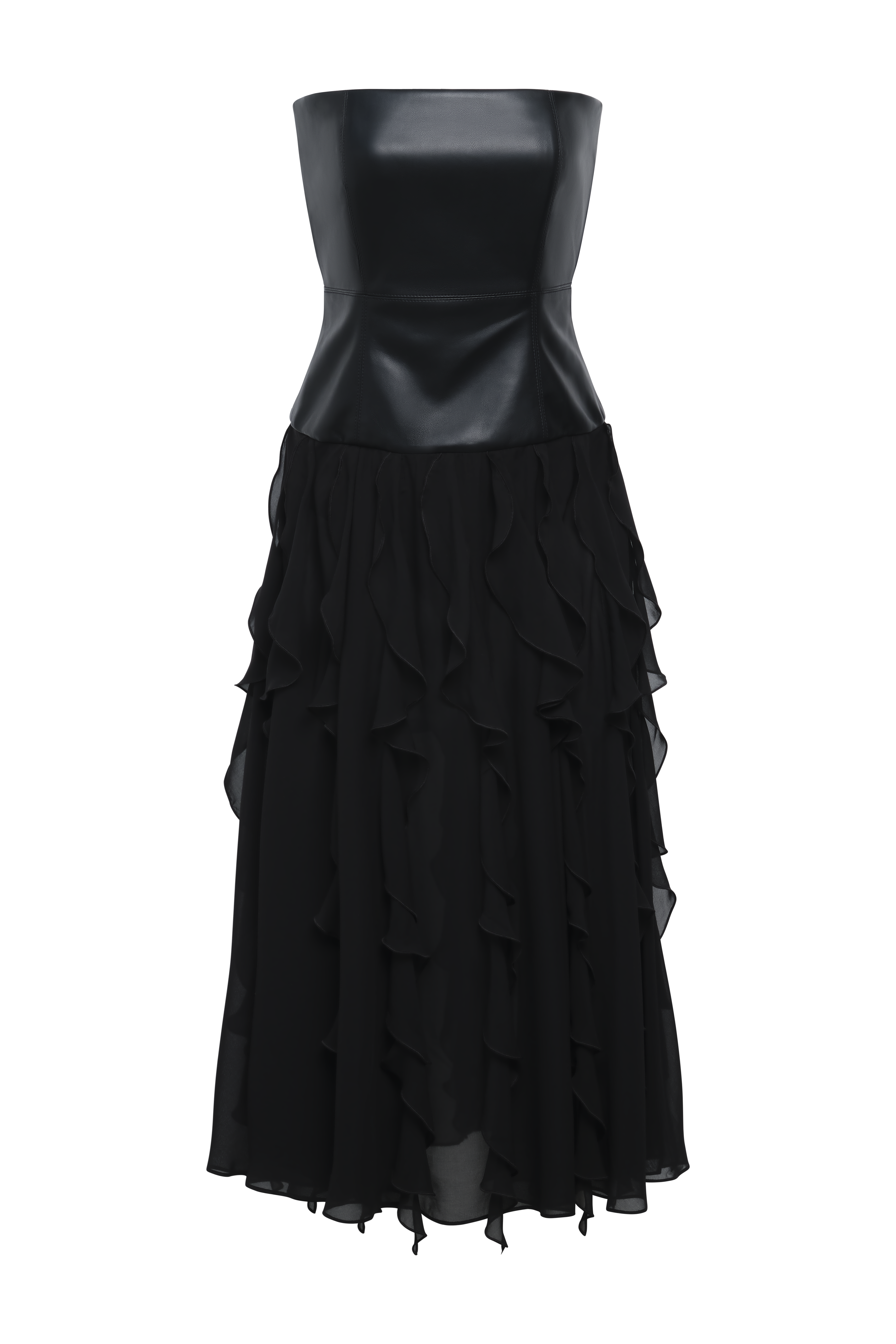 Leather Chiffon Dress Leather Chiffon Dress
