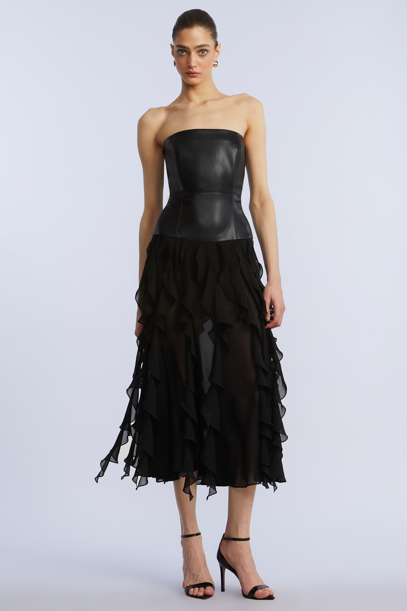 Leather Chiffon Dress Leather Chiffon Dress