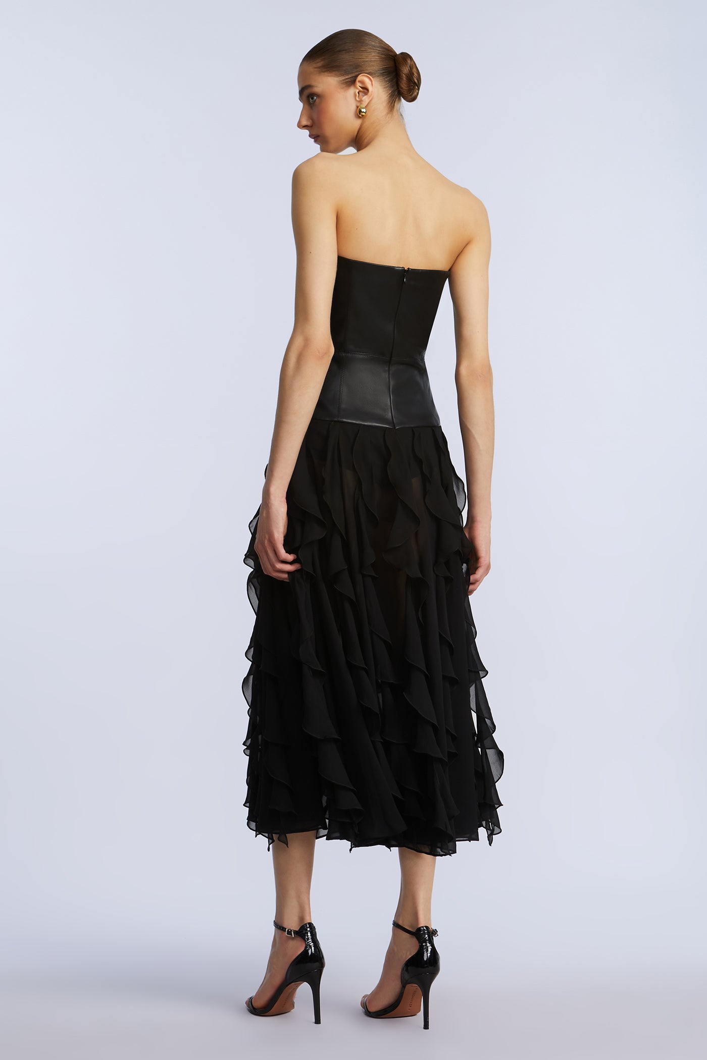 Leather Chiffon Dress Leather Chiffon Dress