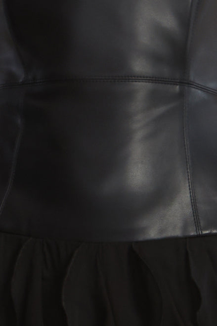Leather Chiffon Dress Leather Chiffon Dress