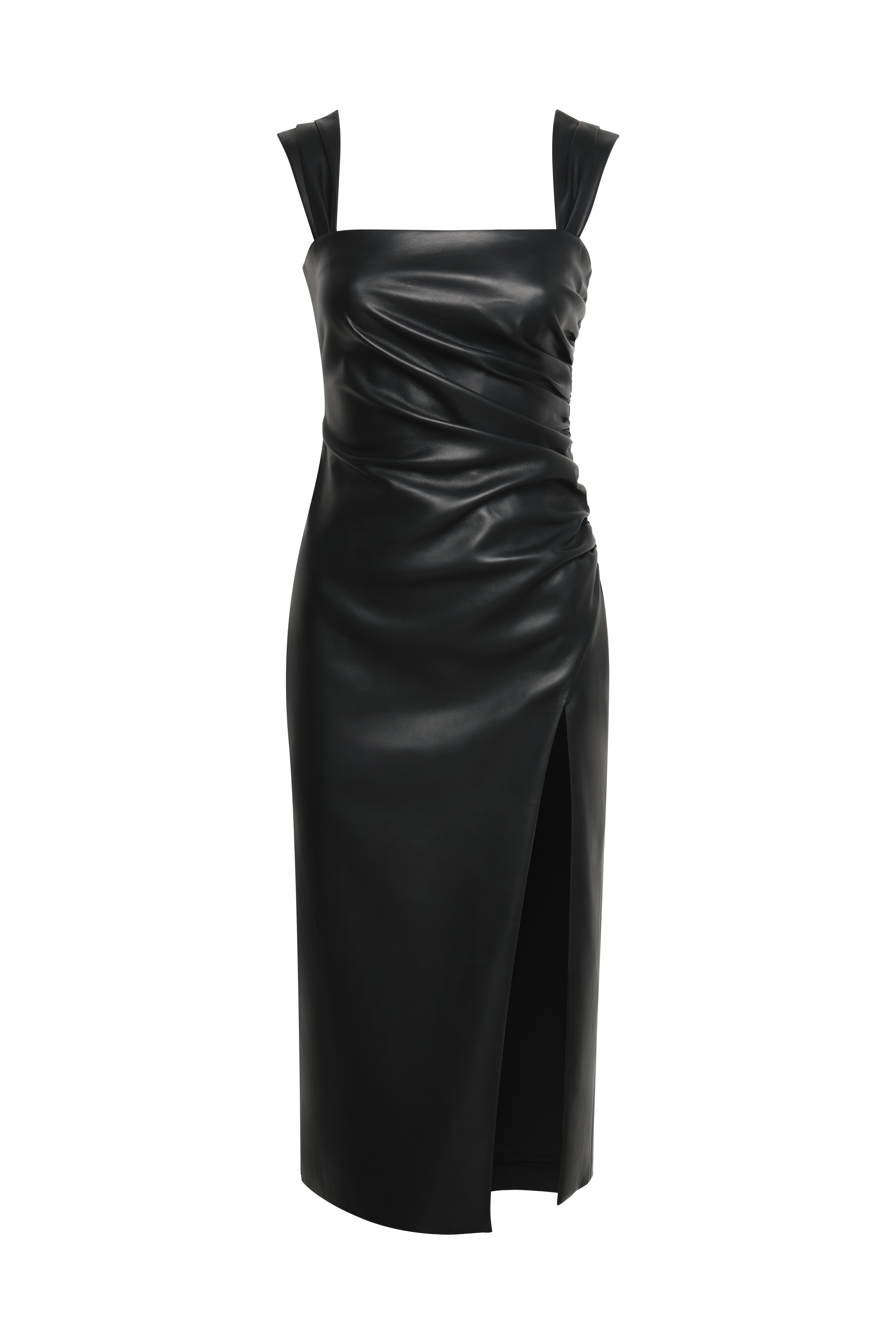 Leather Dress With Slit Black / 10 Leather Dress With Slit Black / 10