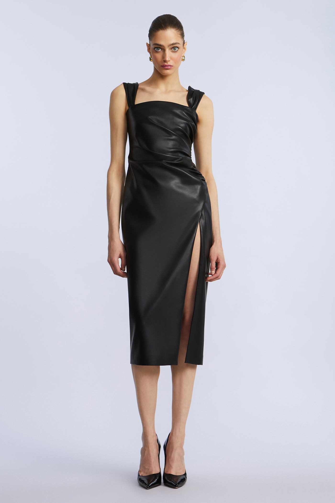 Leather Dress With Slit Black / 10 Leather Dress With Slit Black / 10