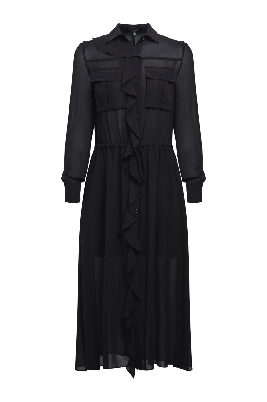 Solid Ruffle Dress Black / 10 Solid Ruffle Dress Black / 10