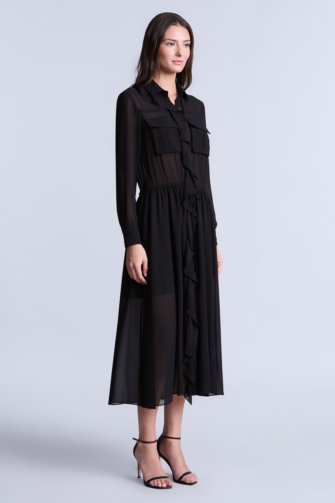 bcbg paris women's ruffle strap midi dress BCBG Paris women's Ruffle Strap Midi Dress