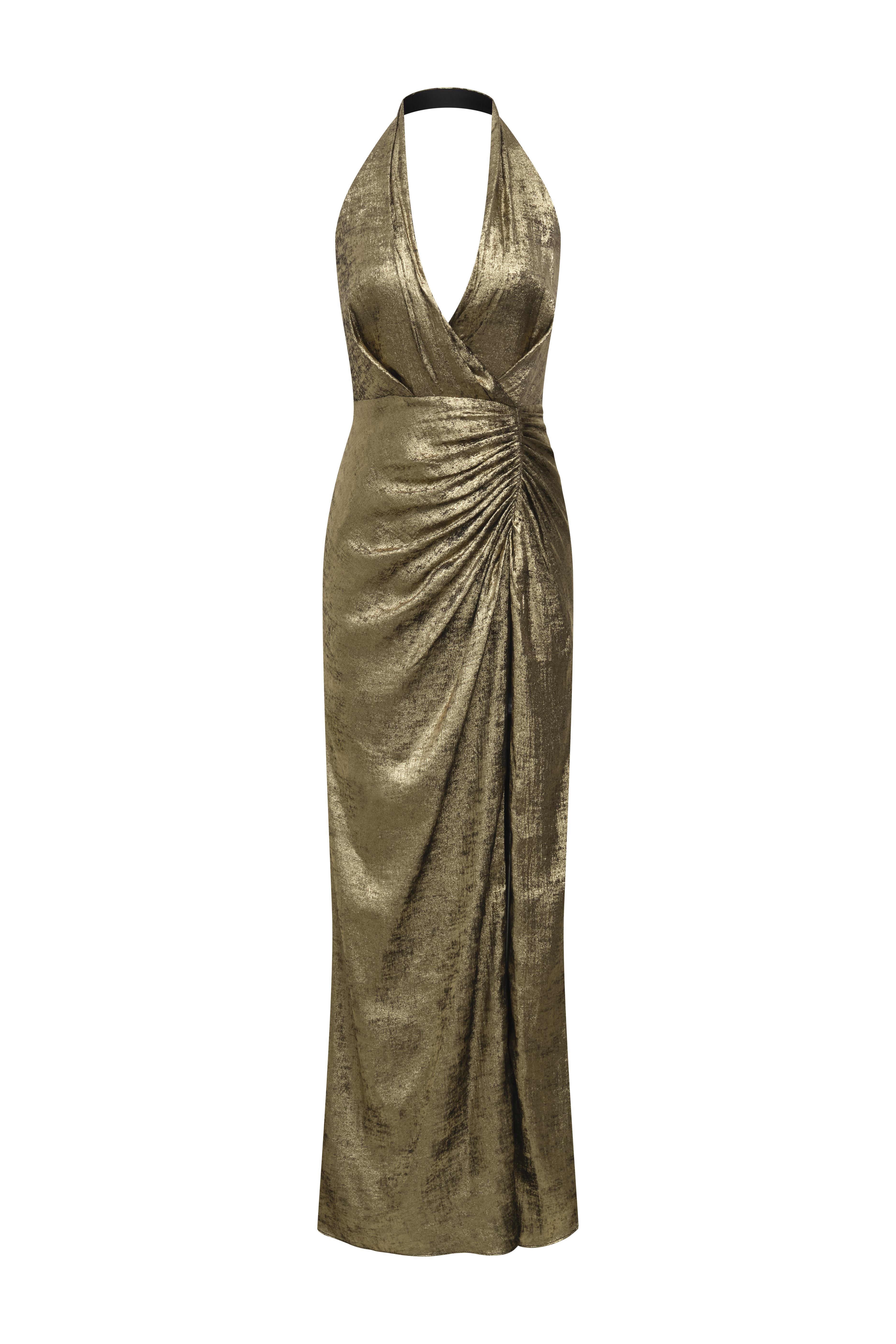 Lame Halter Gown BCBGMAXAZRIA Lame Halter Gown BCBGMAXAZRIA