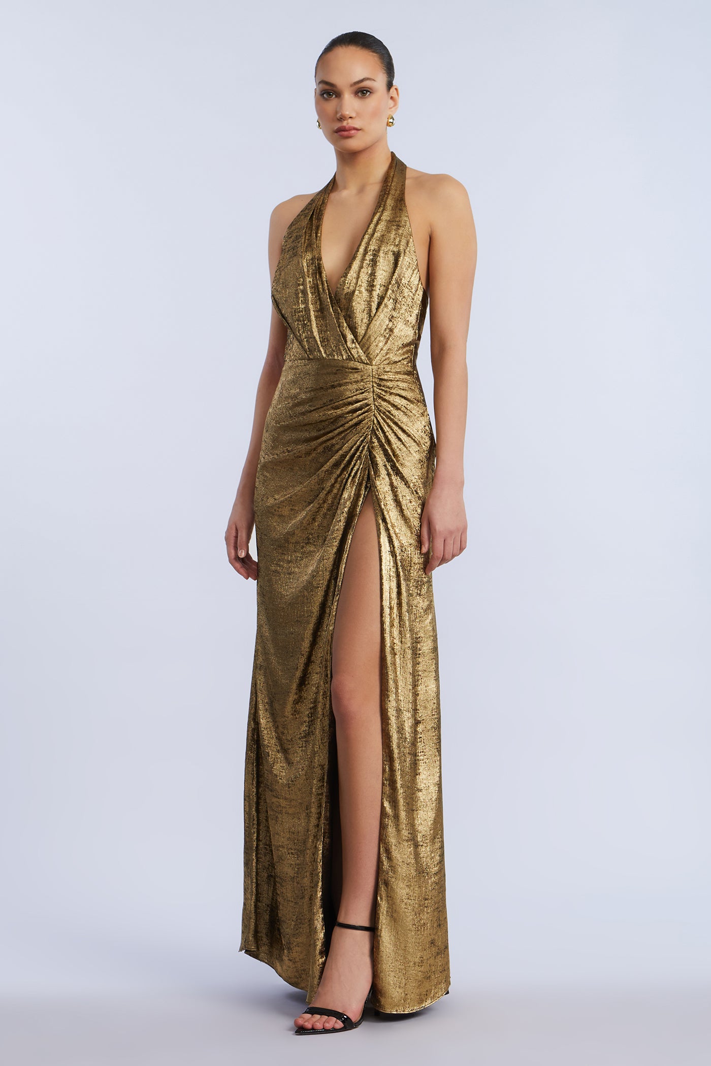 gold lame halter dress Ruffled Gold Lam Halter Gown By Rodarte | Moda Operandi
