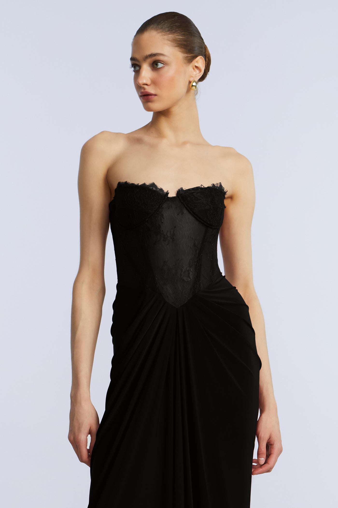 Lace & Jersey Gown Black / 6 Lace & Jersey Gown Black / 6