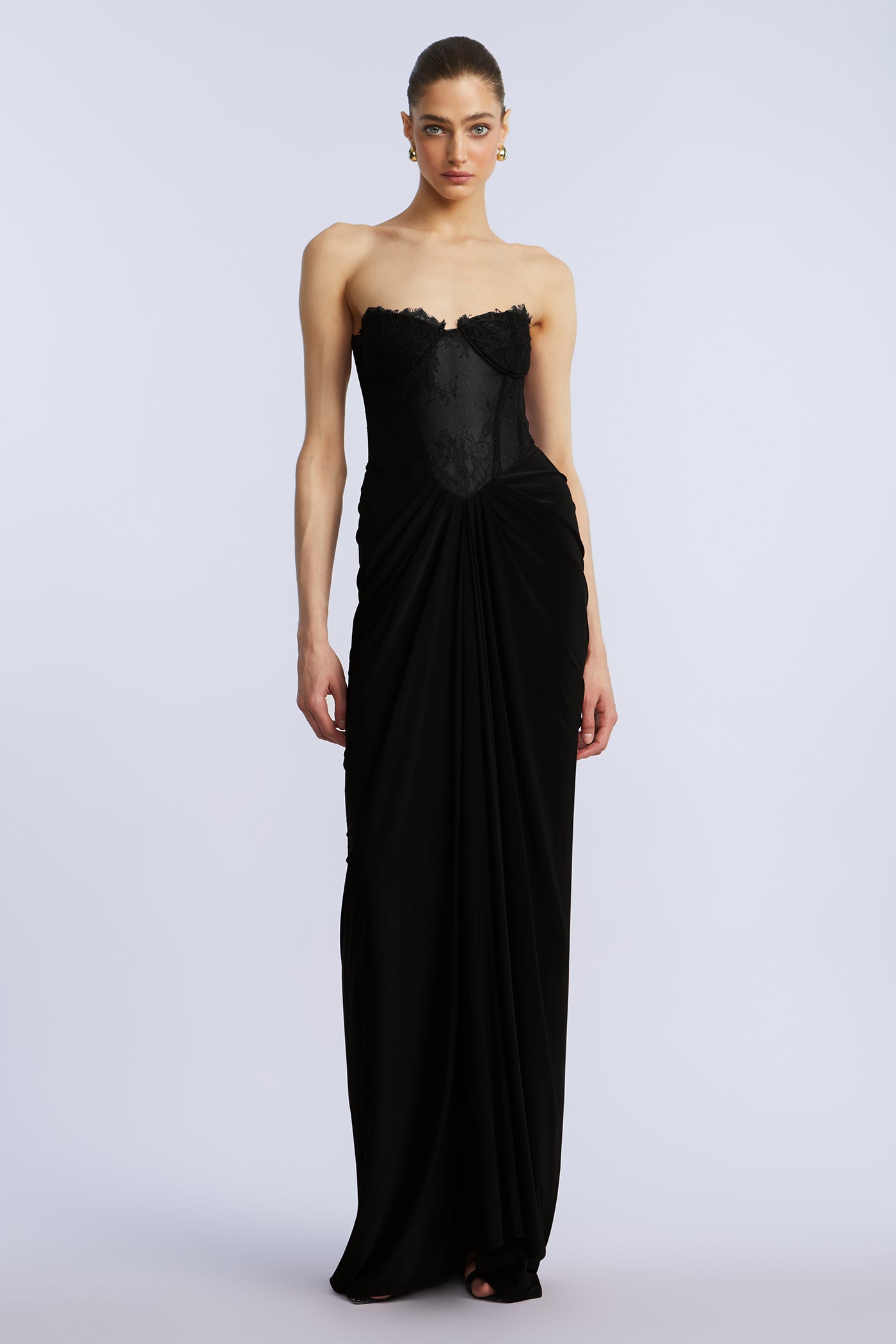 Lace & Jersey Gown Black / 4 Lace & Jersey Gown Black / 4