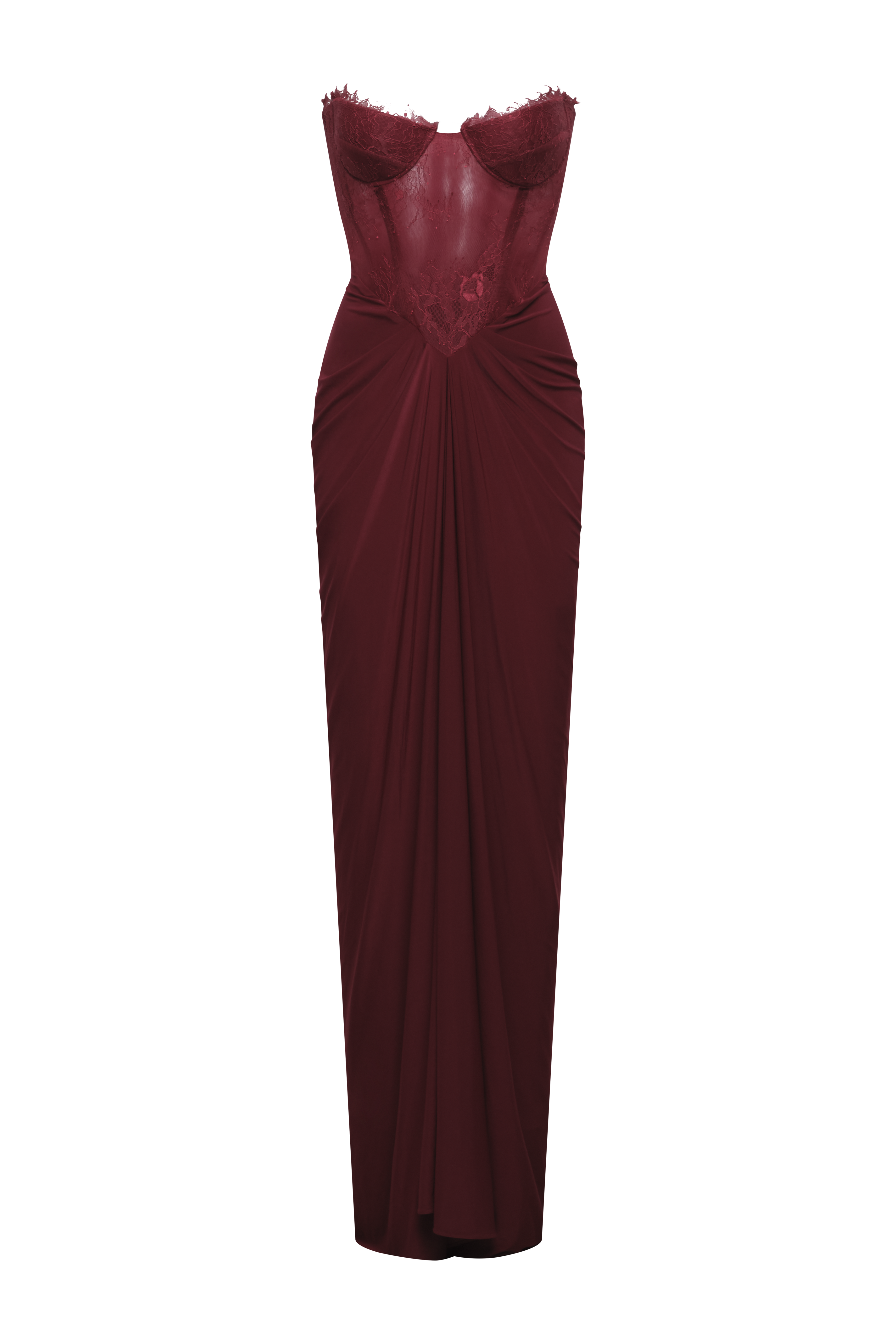 Lace & Jersey Gown Cabernet / 16 Lace & Jersey Gown Cabernet / 16