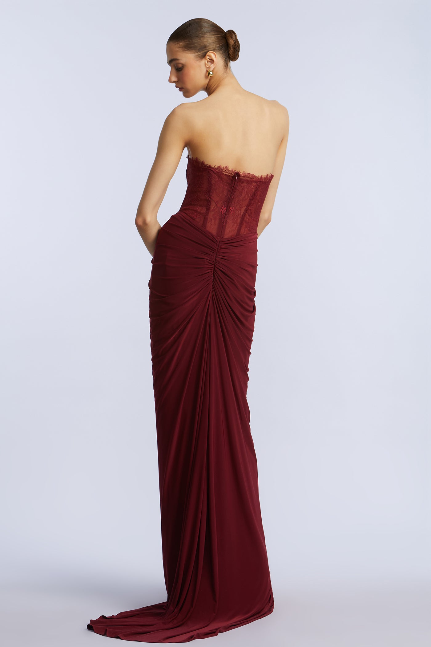 Lace & Jersey Gown Cabernet / 16 Lace & Jersey Gown Cabernet / 16