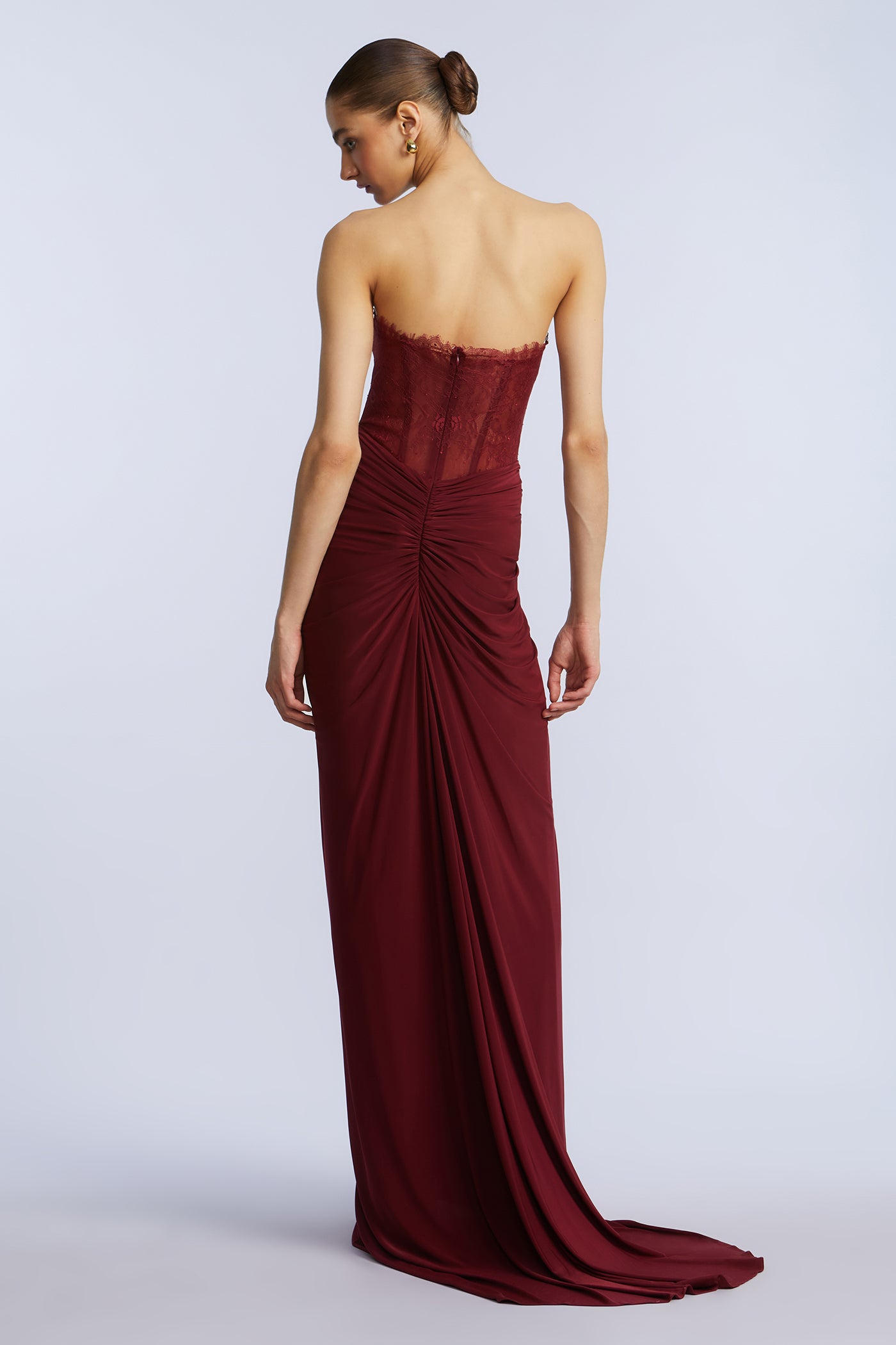 Lace & Jersey Gown Cabernet / 16 Lace & Jersey Gown Cabernet / 16