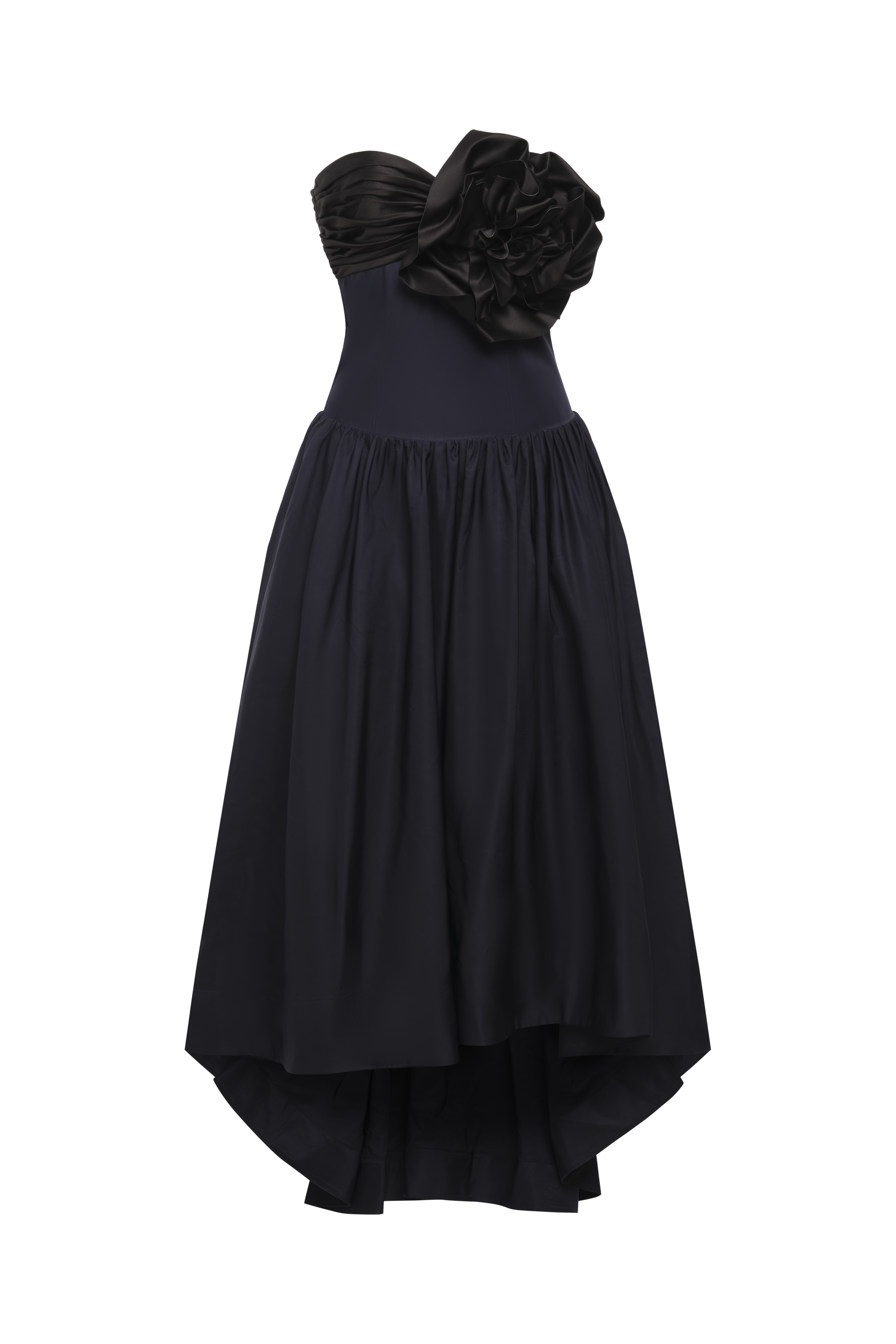 High Low Gown With Flower Black & Sky Captain Combo / 2 High Low Gown With Flower Black & Sky Captain Combo / 2