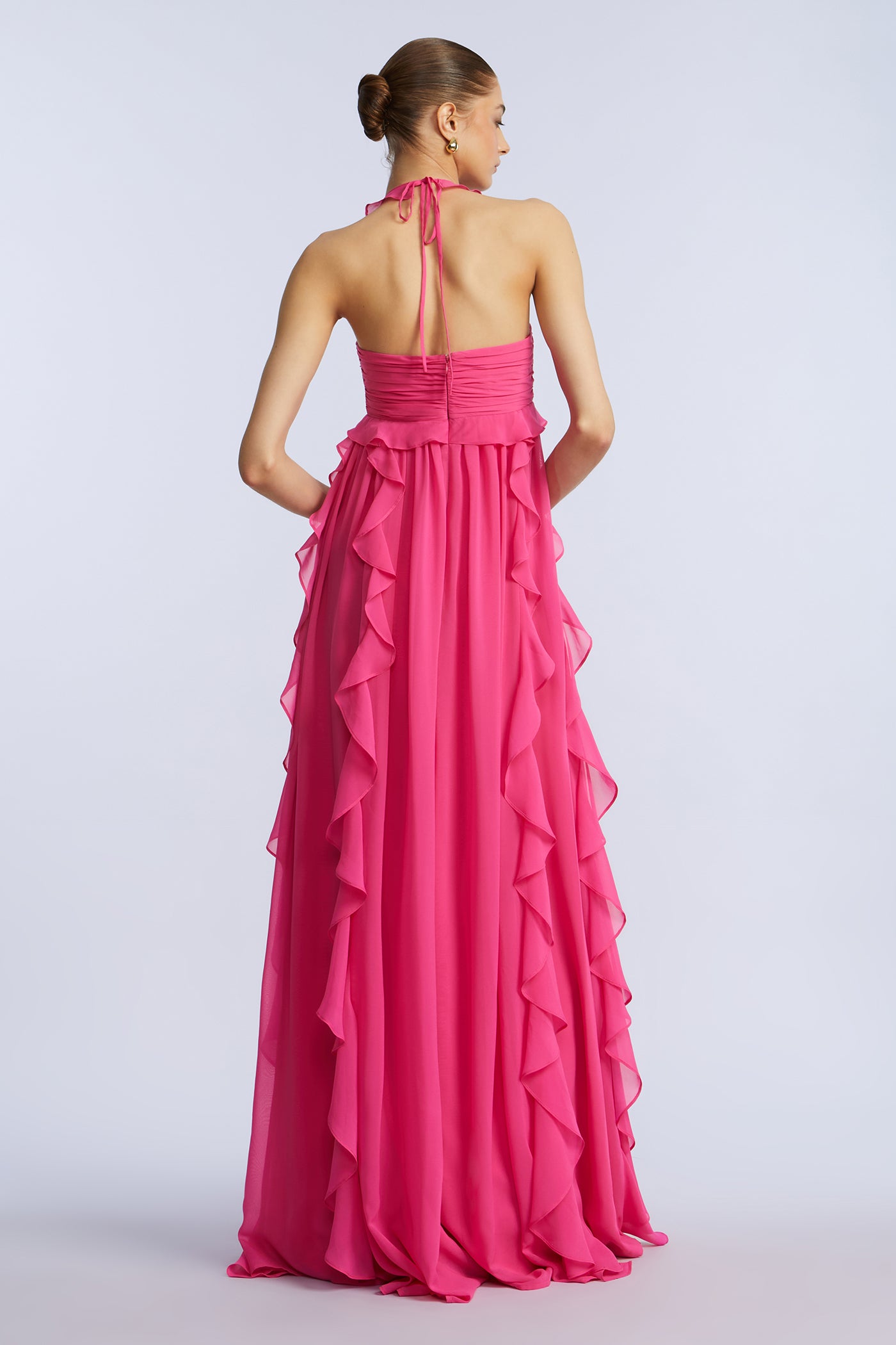 bcbg ruffle halter dress BCBGMaxAzria | Dresses | Bcbg Max Azria 0 Silk Halter Ruffle Dress Pink Coral Size 4
