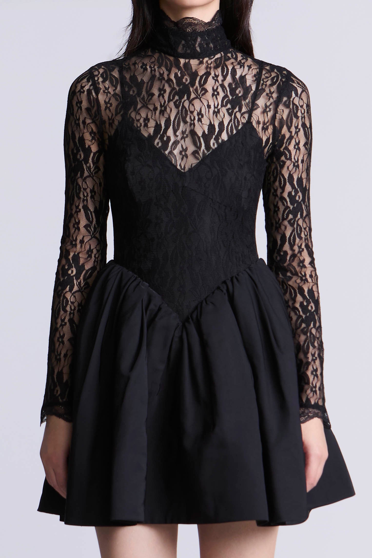 Stretch Lace Bubble Dress Black / 4 Stretch Lace Bubble Dress Black / 4