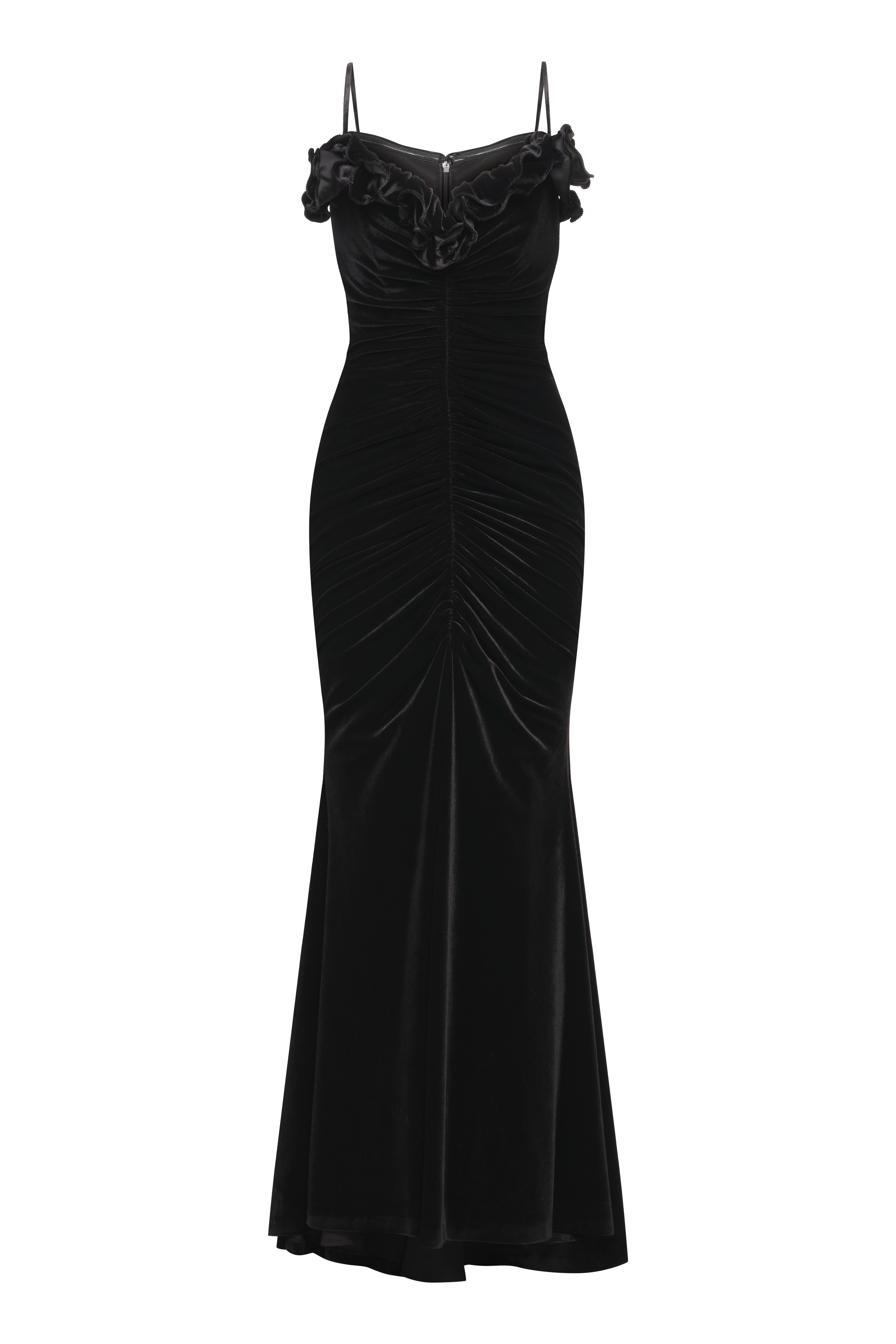Ruffle Velvet Gown Black / 14 Ruffle Velvet Gown Black / 14