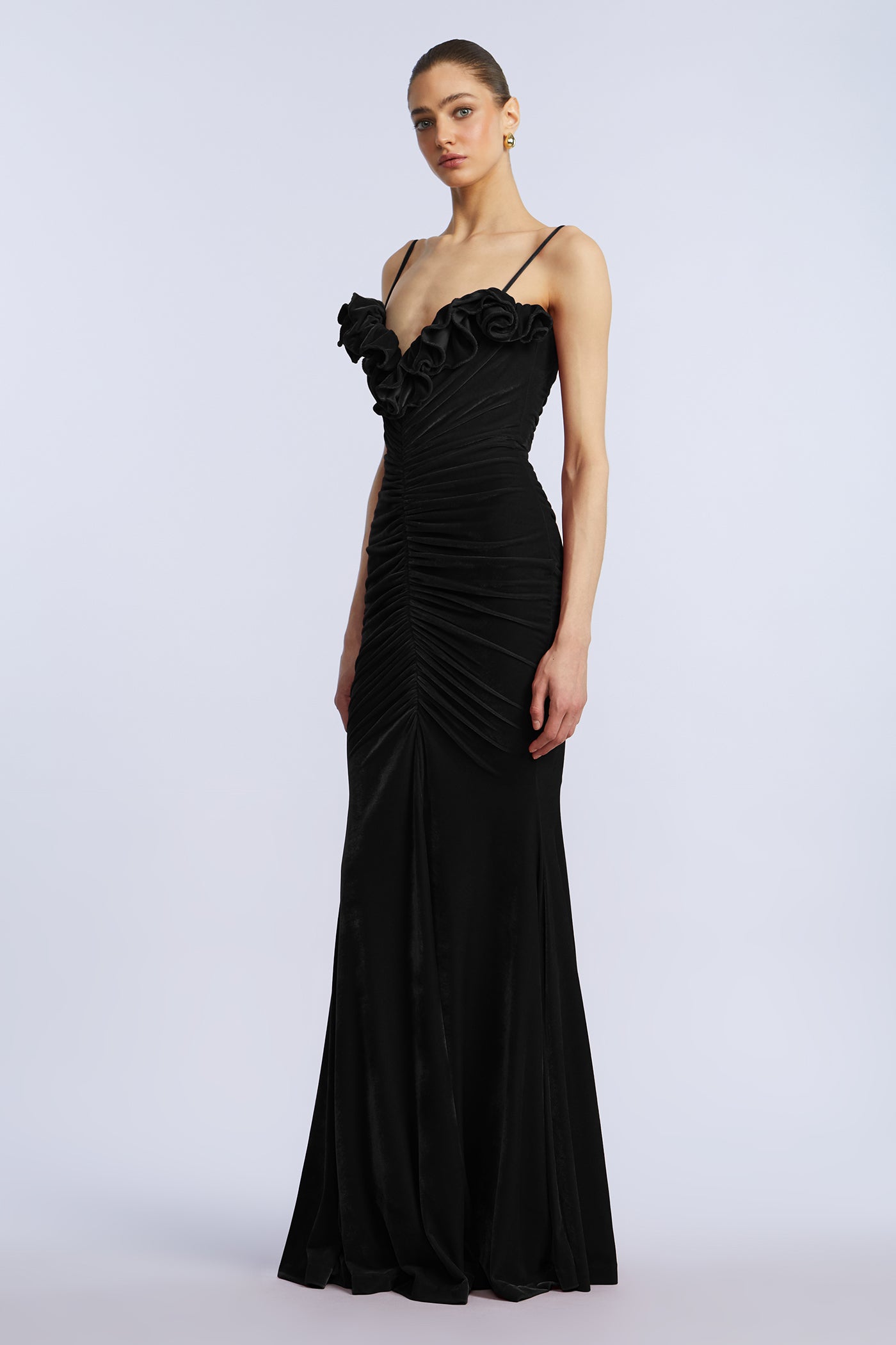 Ruffle Velvet Gown Black / 14 Ruffle Velvet Gown Black / 14