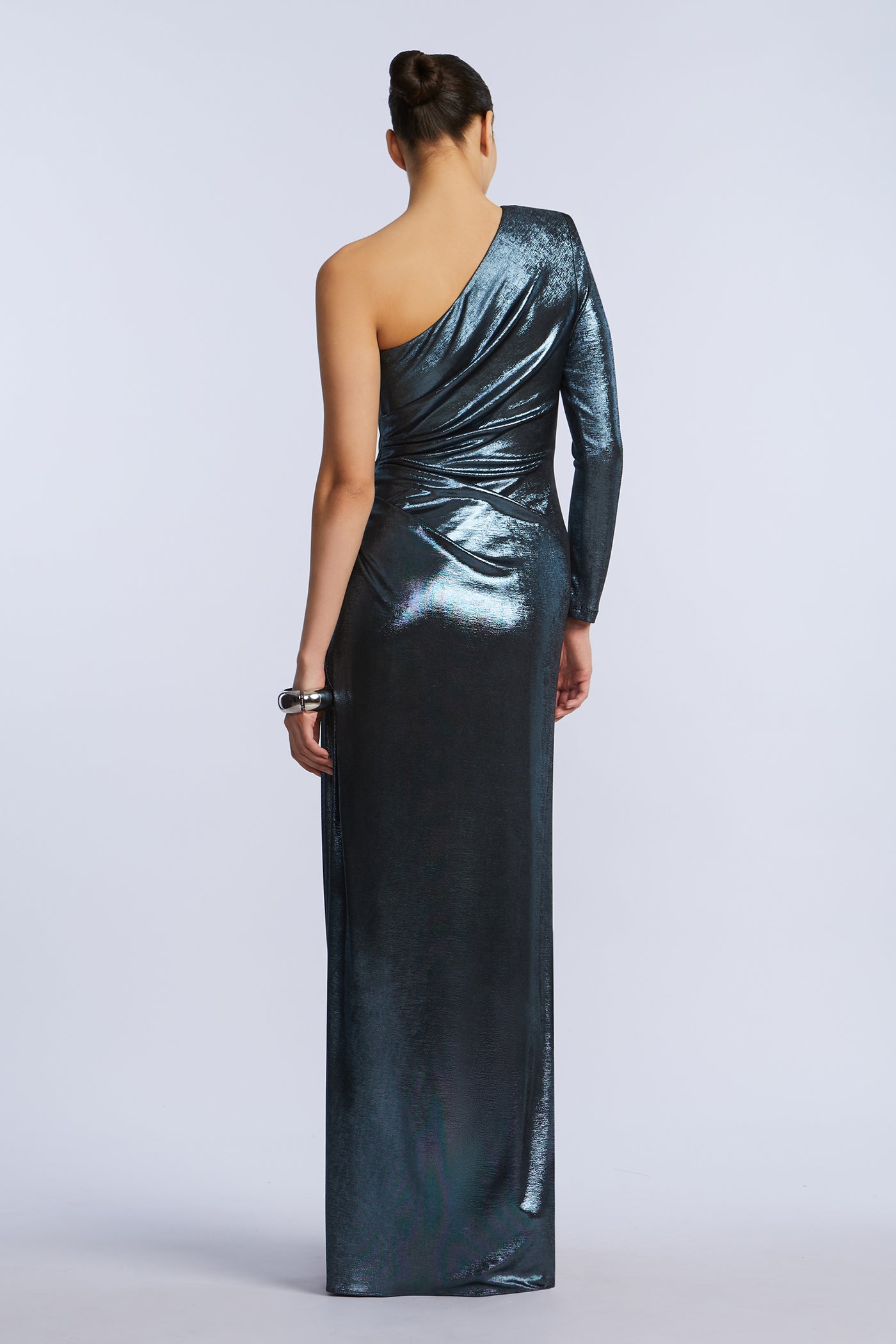 bcbgmaxazria metallic dress Metallic Pleated Gown
