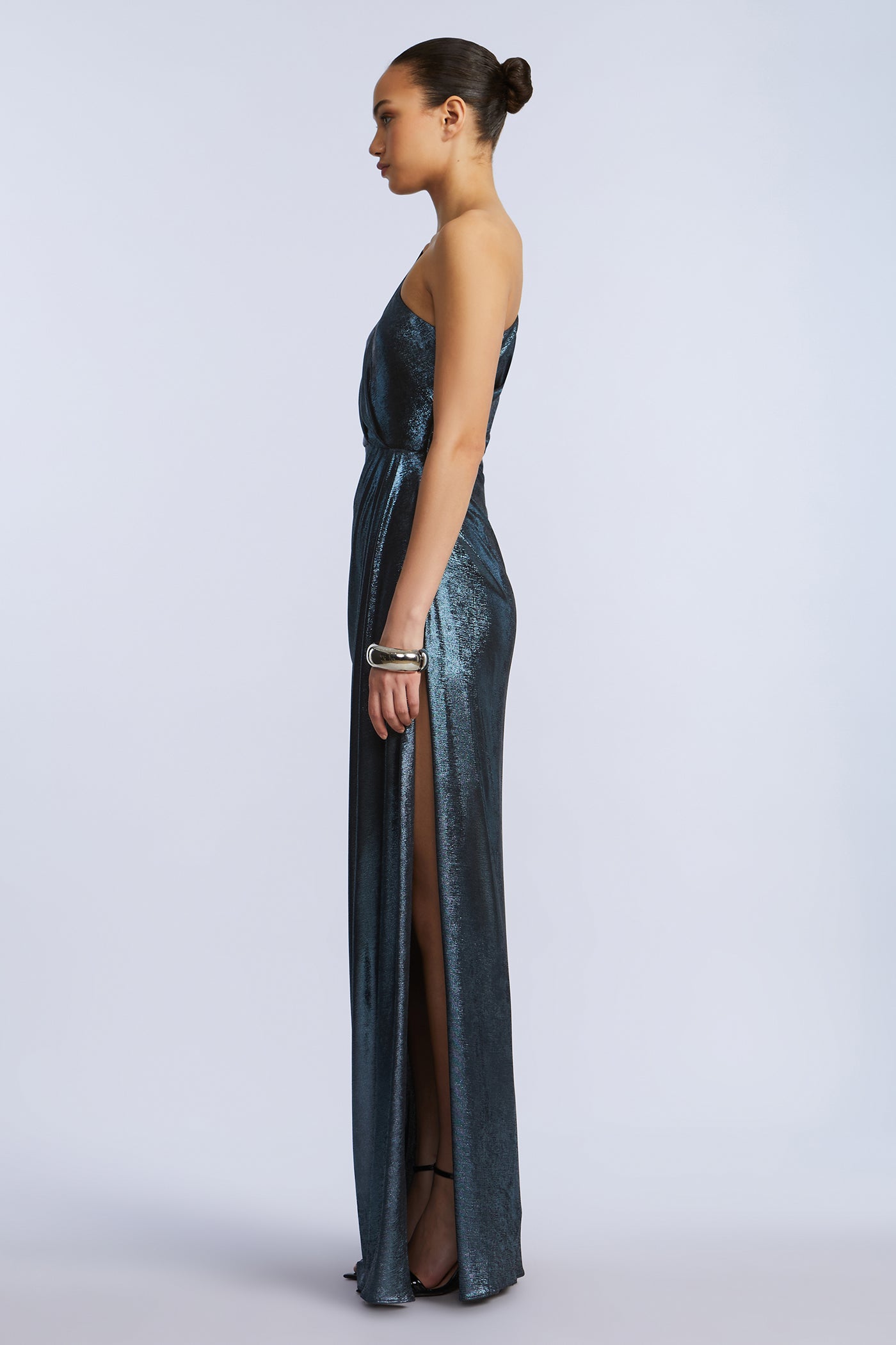bcbgeneration metallic dress BCBG GENERATION XS METALLIC BLACK SURPLICE MIDI
