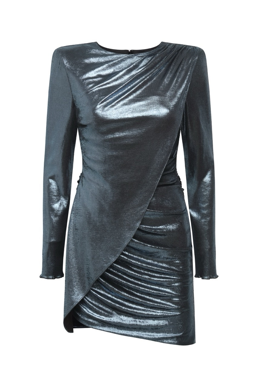 Metallic Mini Dress Metallic Blue / 8 Metallic Mini Dress Metallic Blue / 8