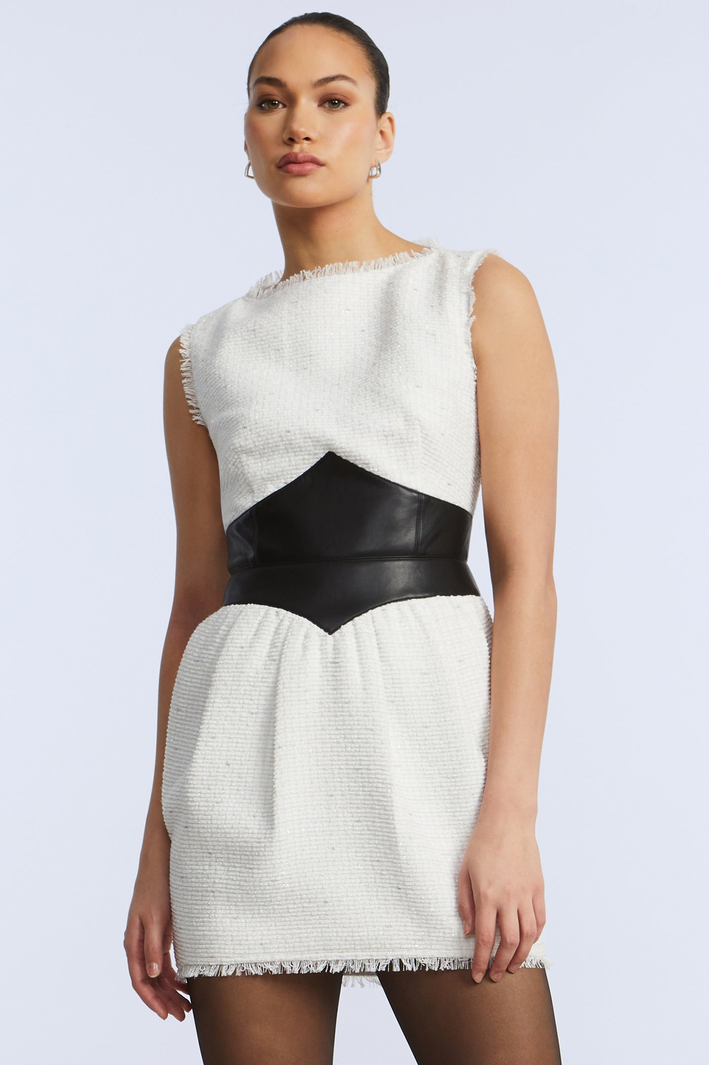 Leather Tweed Dress Black/White / 10 Leather Tweed Dress Black/White / 10