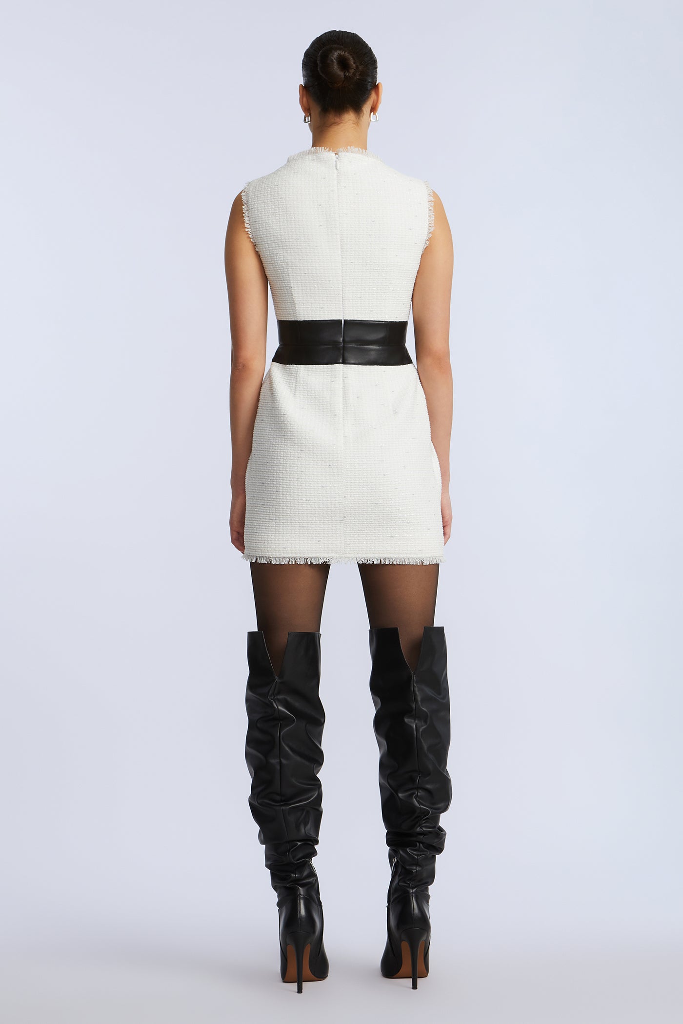 Leather Tweed Dress Black/White / 10 Leather Tweed Dress Black/White / 10