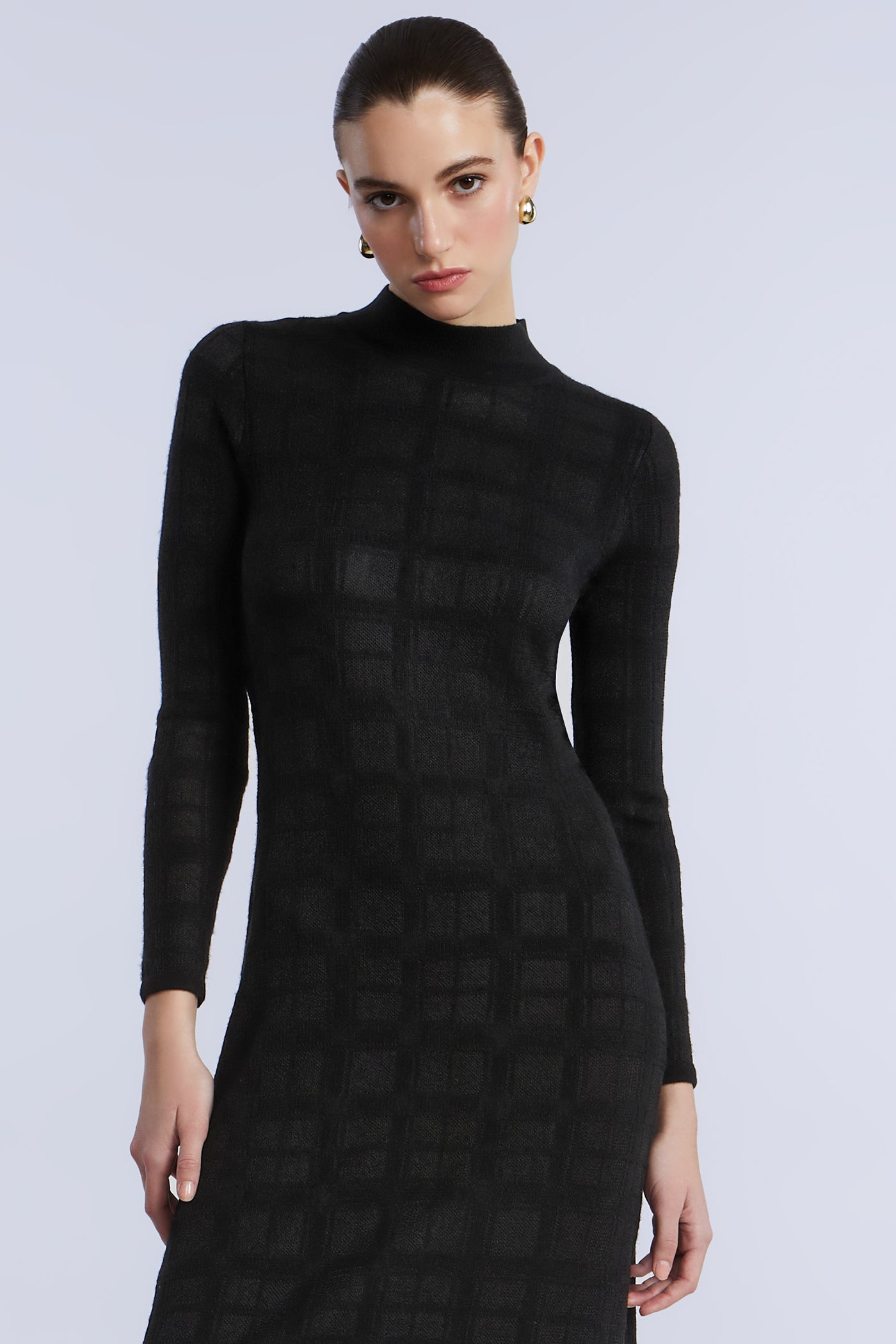 Turtleneck Openweave Dress BCBGMAXAZRIA Turtleneck Openweave Dress BCBGMAXAZRIA