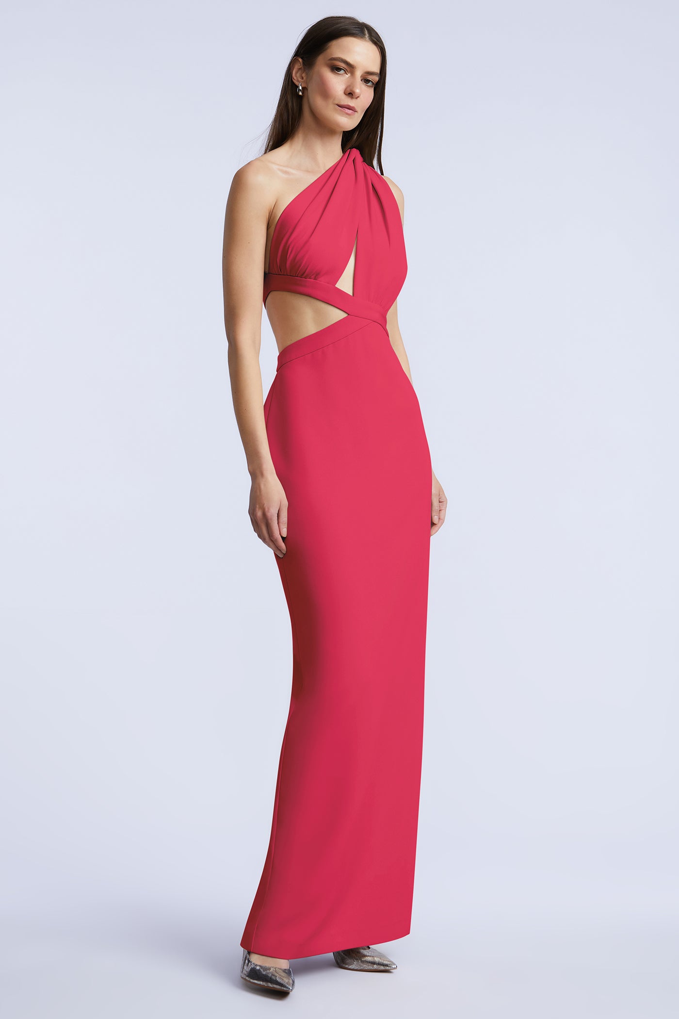 bcbgmaxazria evening long crossover dress Cortney Gown